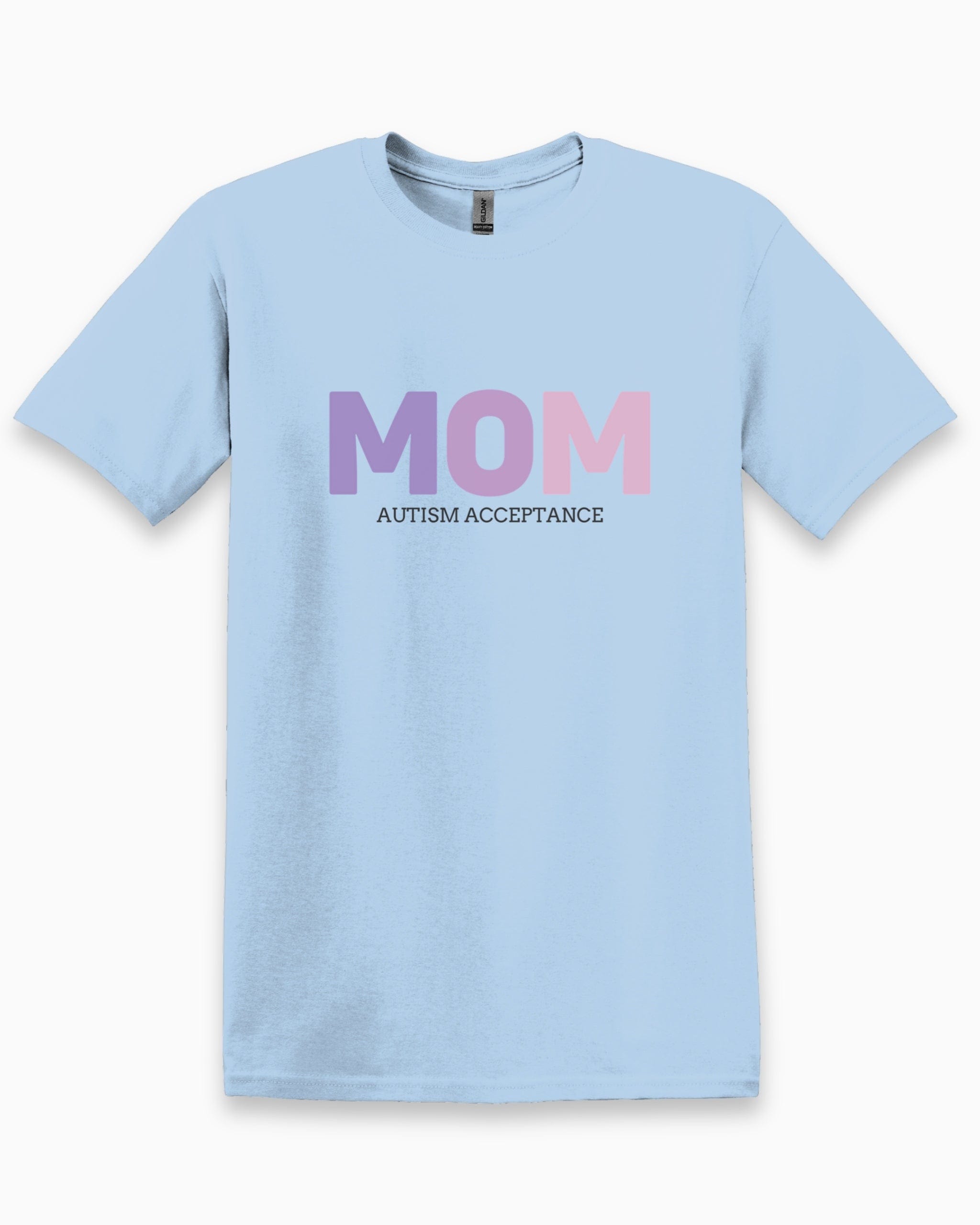 Mom Gradient Tee-Light Blue-Neurodiversity, ADHD & Autism Awareness & Acceptance T-Shirt by Daily Bloom
