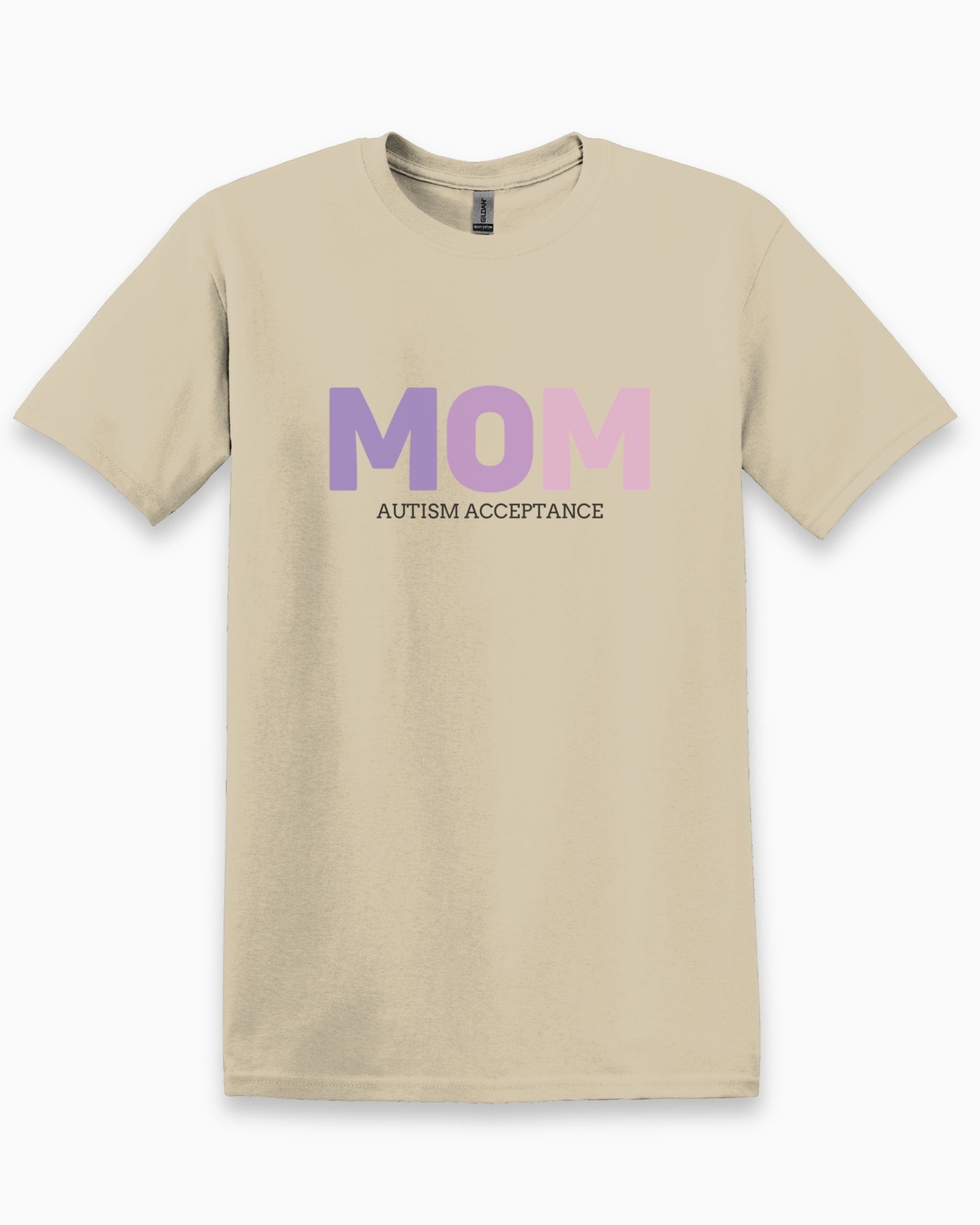 Mom Gradient Tee-Sand-Neurodiversity, ADHD & Autism Awareness & Acceptance T-Shirt by Daily Bloom