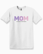 Mom Gradient Tee-White-Neurodiversity, ADHD & Autism Awareness & Acceptance T-Shirt by Daily Bloom