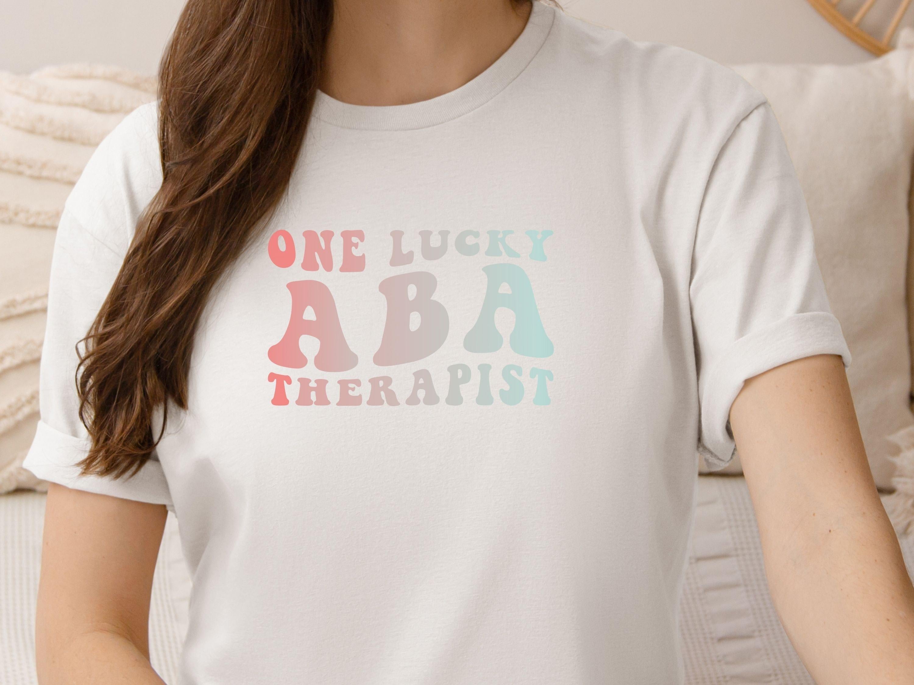 One Lucky ABA Therapist Tee-Neurodiversity, ADHD & Autism Awareness & Acceptance T-Shirt by Daily Bloom