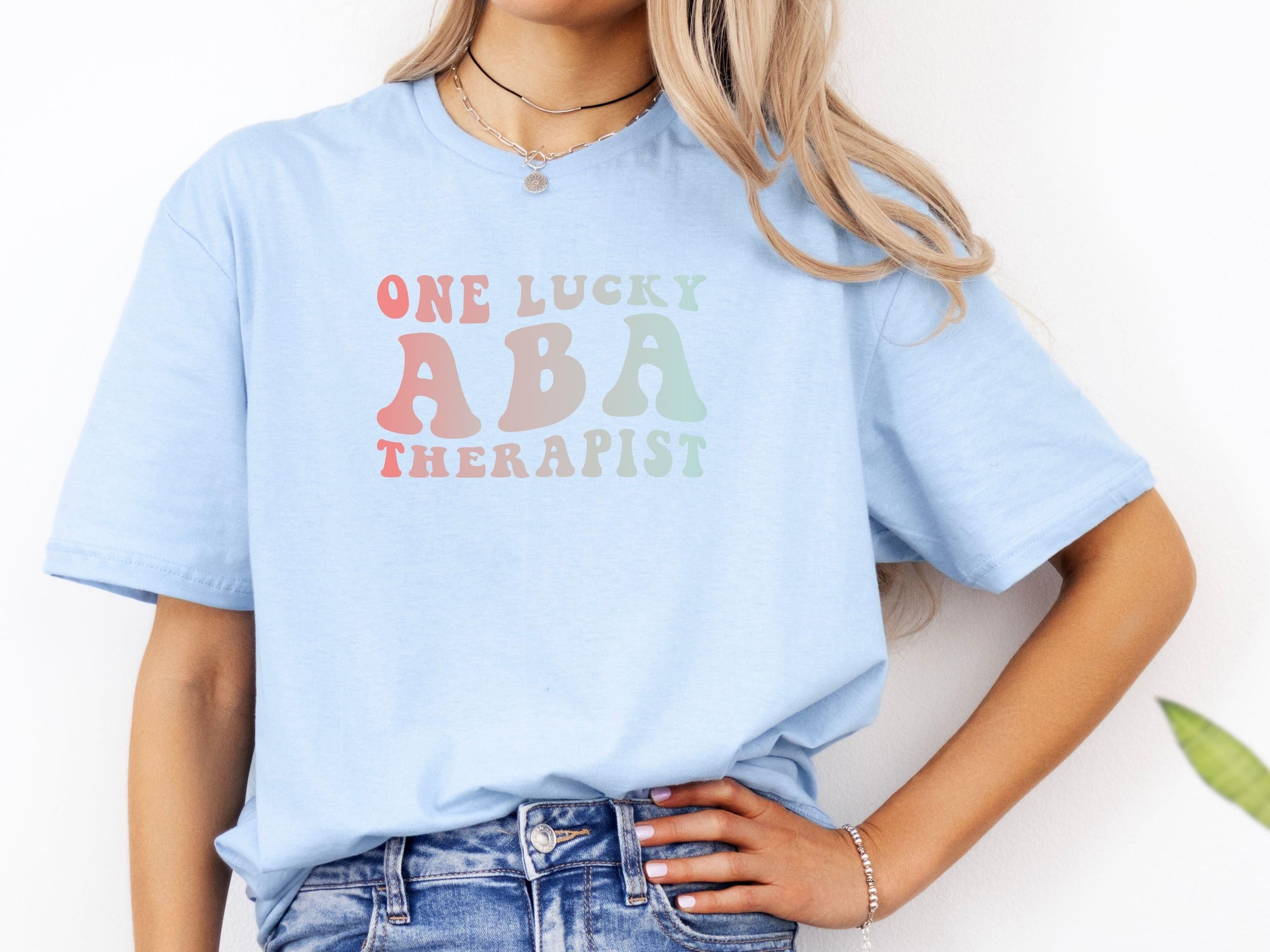 One Lucky ABA Therapist Tee-Neurodiversity, ADHD & Autism Awareness & Acceptance T-Shirt by Daily Bloom