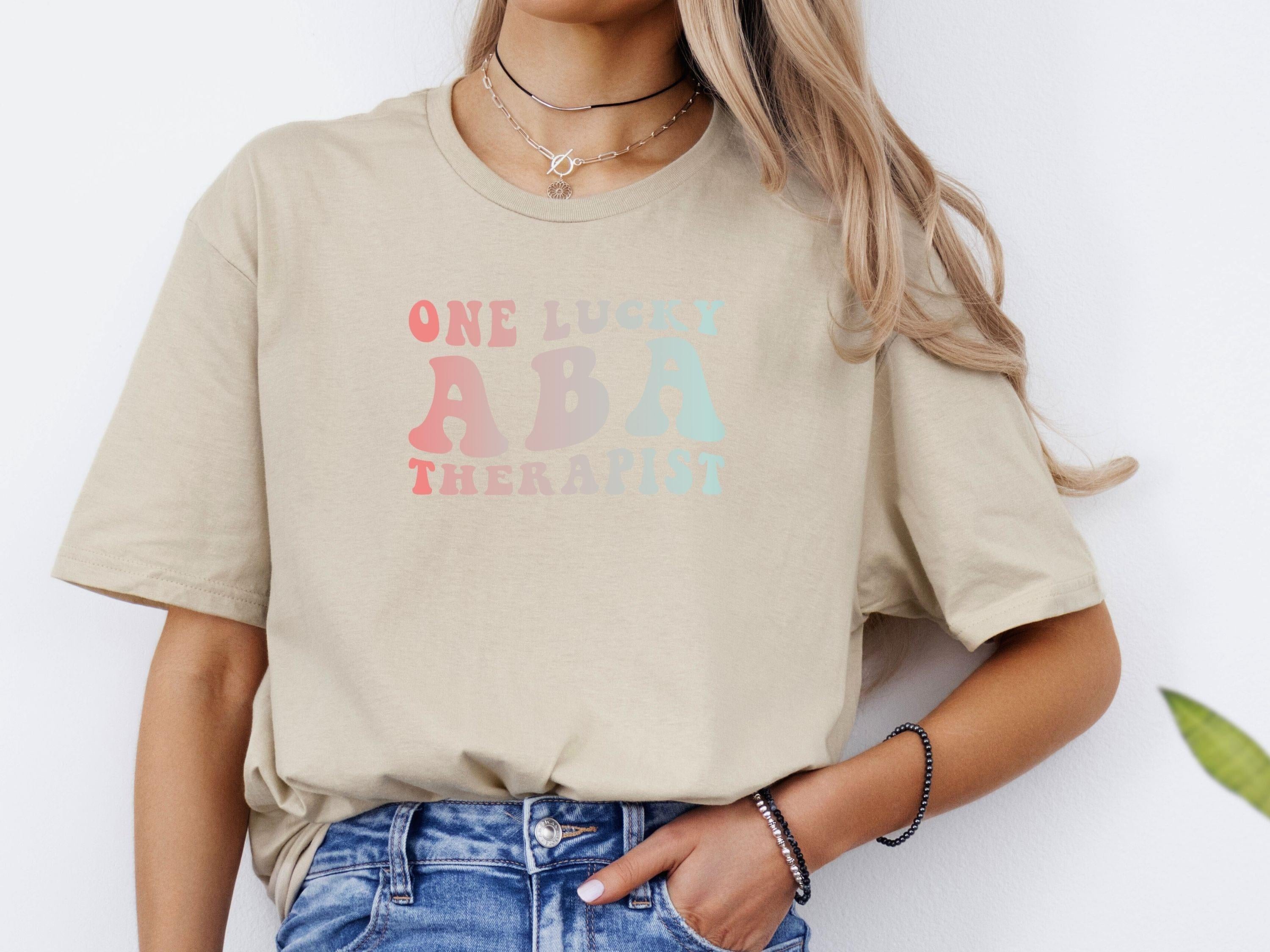 One Lucky ABA Therapist Tee-Neurodiversity, ADHD & Autism Awareness & Acceptance T-Shirt by Daily Bloom
