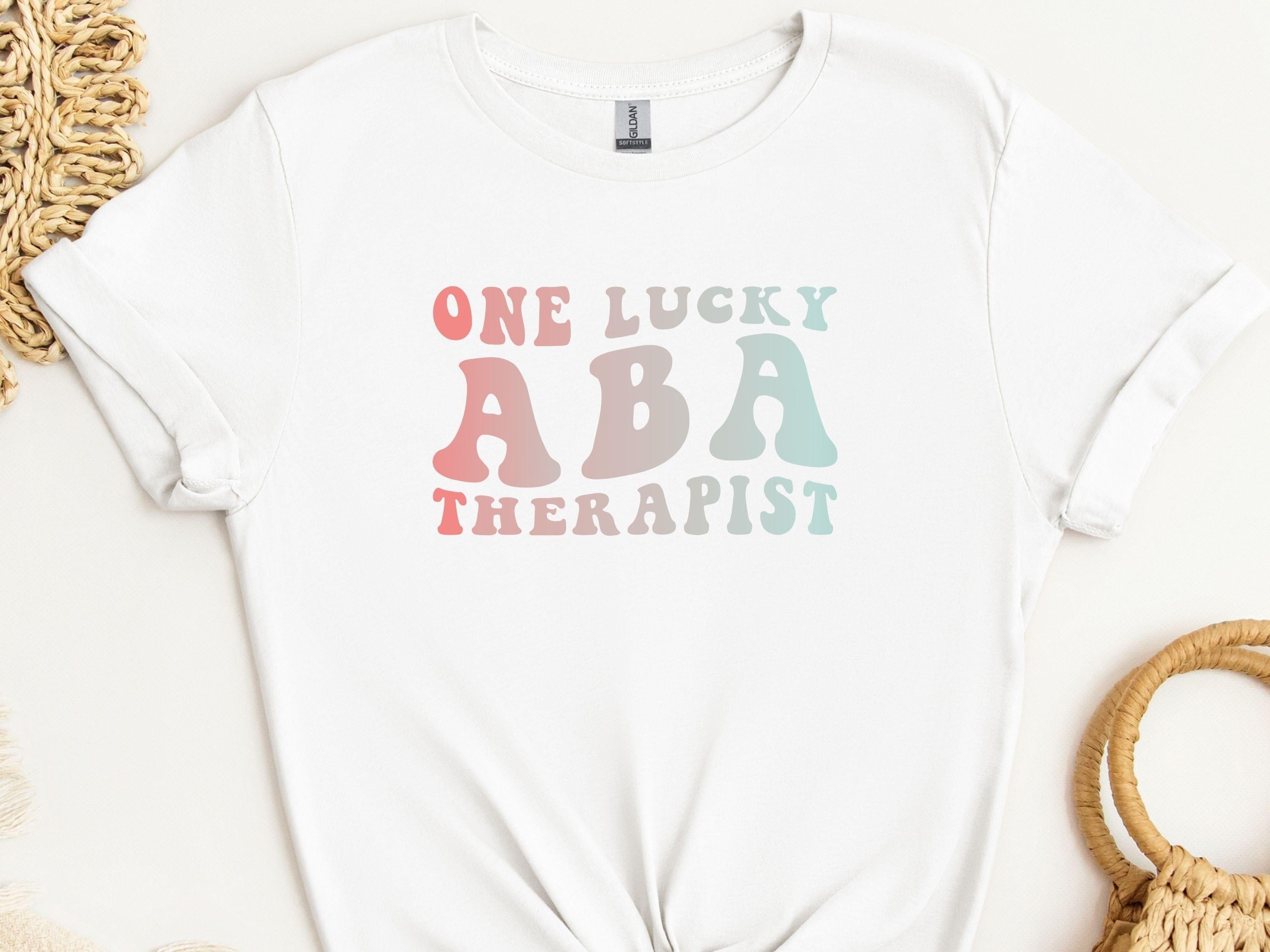 One Lucky ABA Therapist Tee-White-Neurodiversity, ADHD & Autism Awareness & Acceptance T-Shirt by Daily Bloom