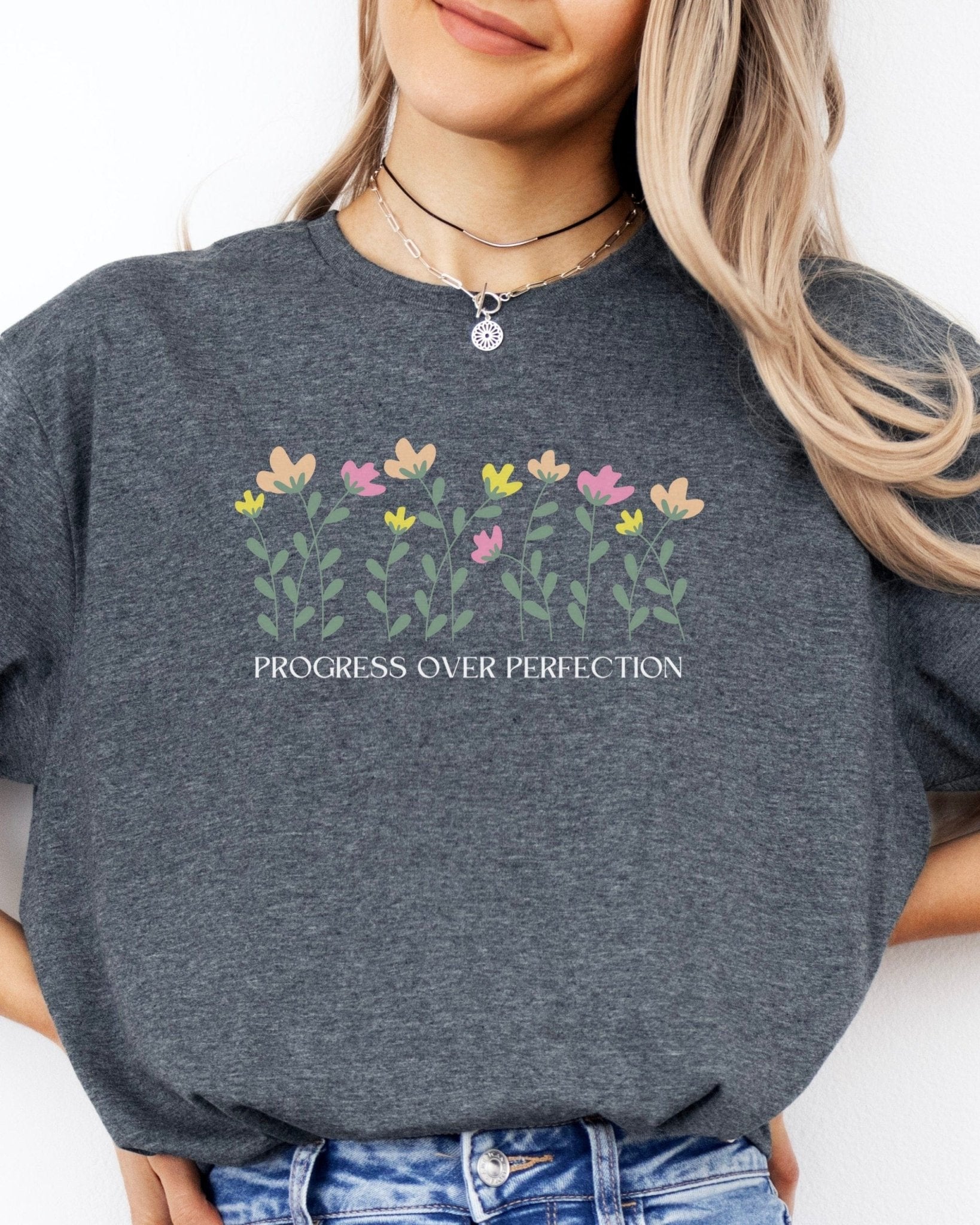 Autism T-Shirt - Progress over Perfection Tee - Daily Bloom