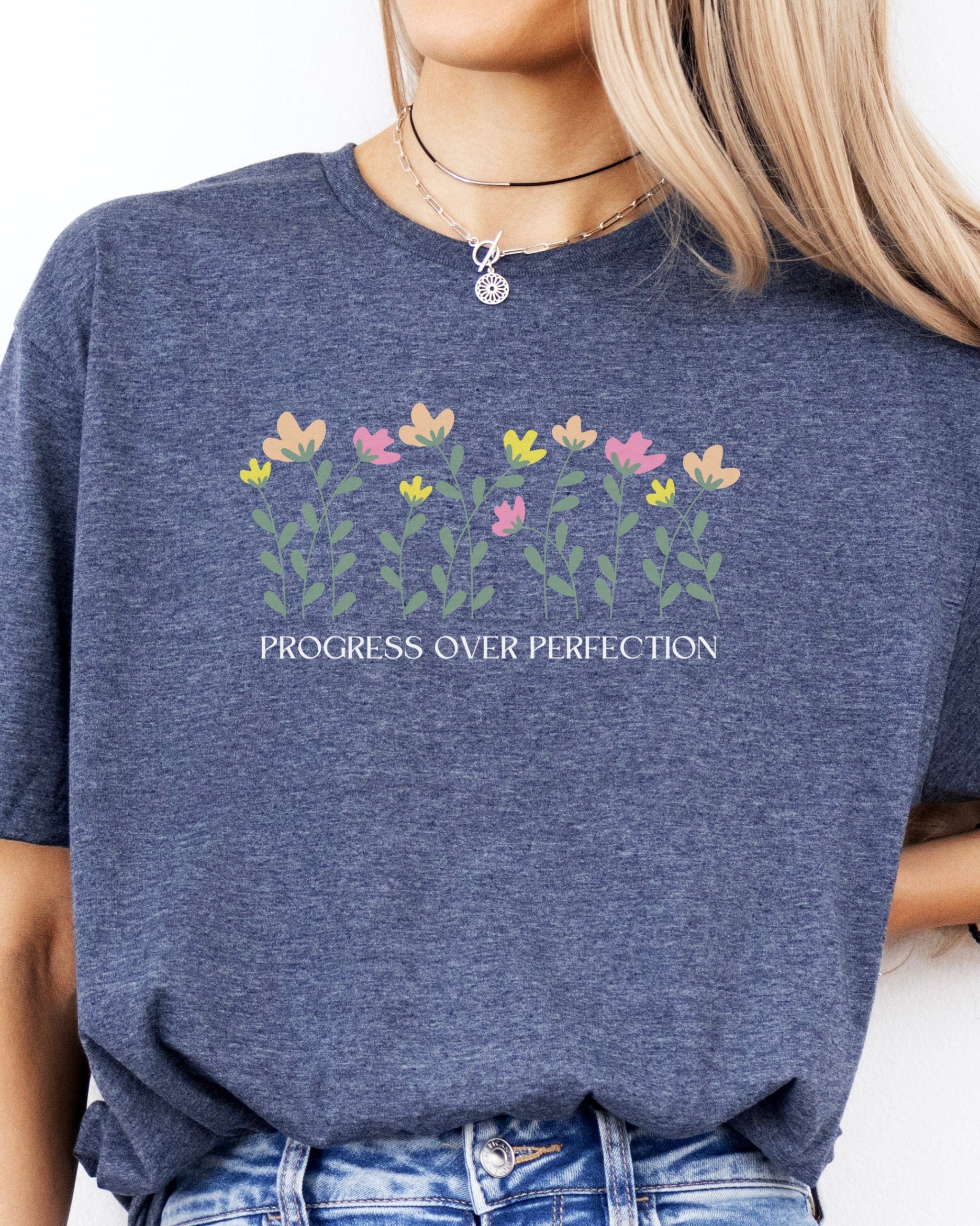Progress over Perfection Tee-Neurodiversity, ADHD & Autism Awareness & Acceptance T-Shirt by Daily Bloom
