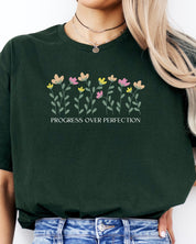 Progress over Perfection Tee-Neurodiversity, ADHD & Autism Awareness & Acceptance T-Shirt by Daily Bloom
