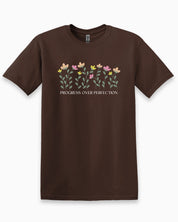 Progress over Perfection Tee-Dark Chocolate-Neurodiversity, ADHD & Autism Awareness & Acceptance T-Shirt by Daily Bloom