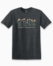 Progress over Perfection Tee-Dark Heather Grey-Neurodiversity, ADHD & Autism Awareness & Acceptance T-Shirt by Daily Bloom