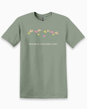 Progress over Perfection Tee-Sage-Neurodiversity, ADHD & Autism Awareness & Acceptance T-Shirt by Daily Bloom
