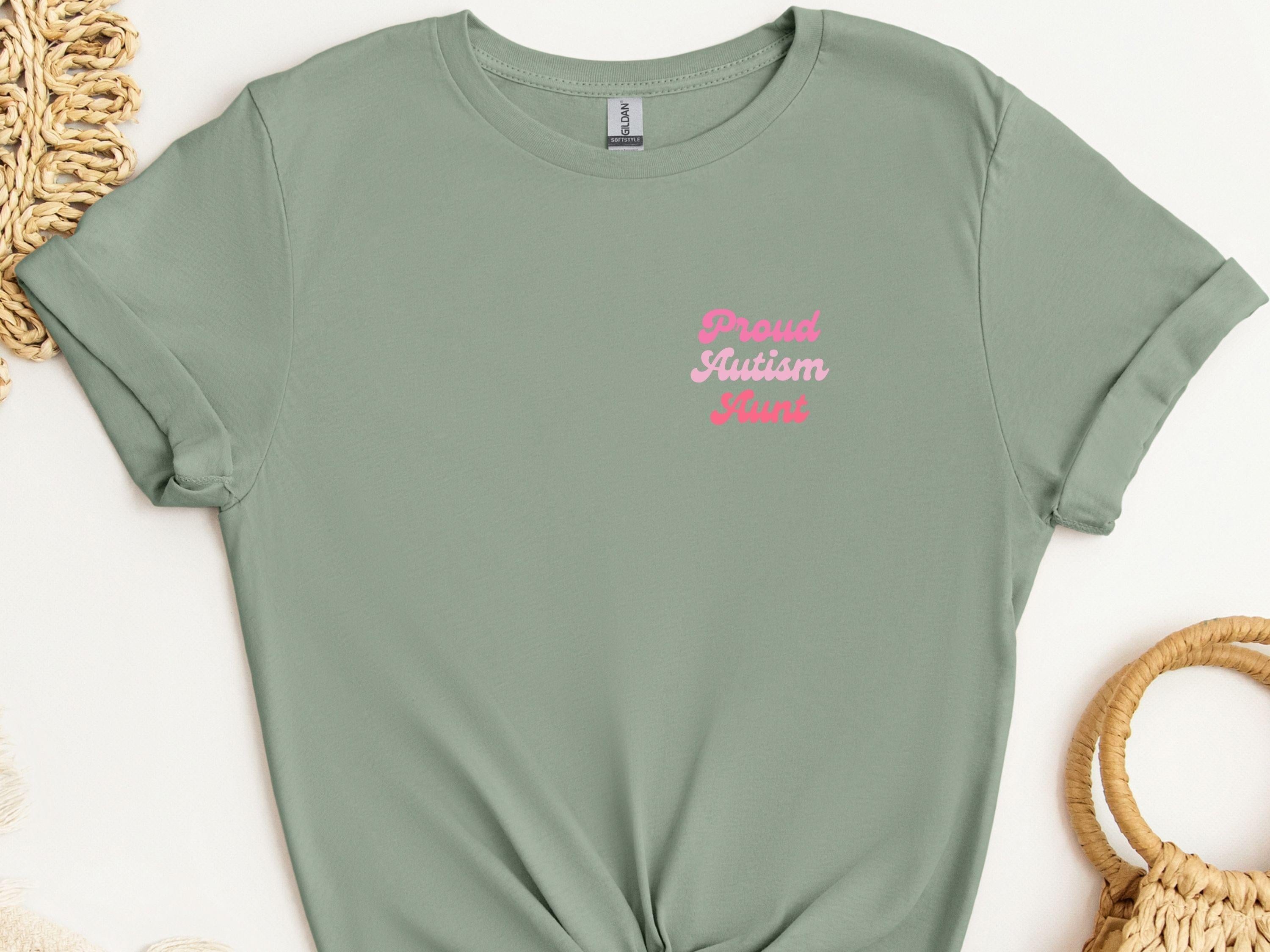 Proud Autism Aunt Tee-Sage-Neurodiversity, ADHD & Autism Awareness & Acceptance T-Shirt by Daily Bloom