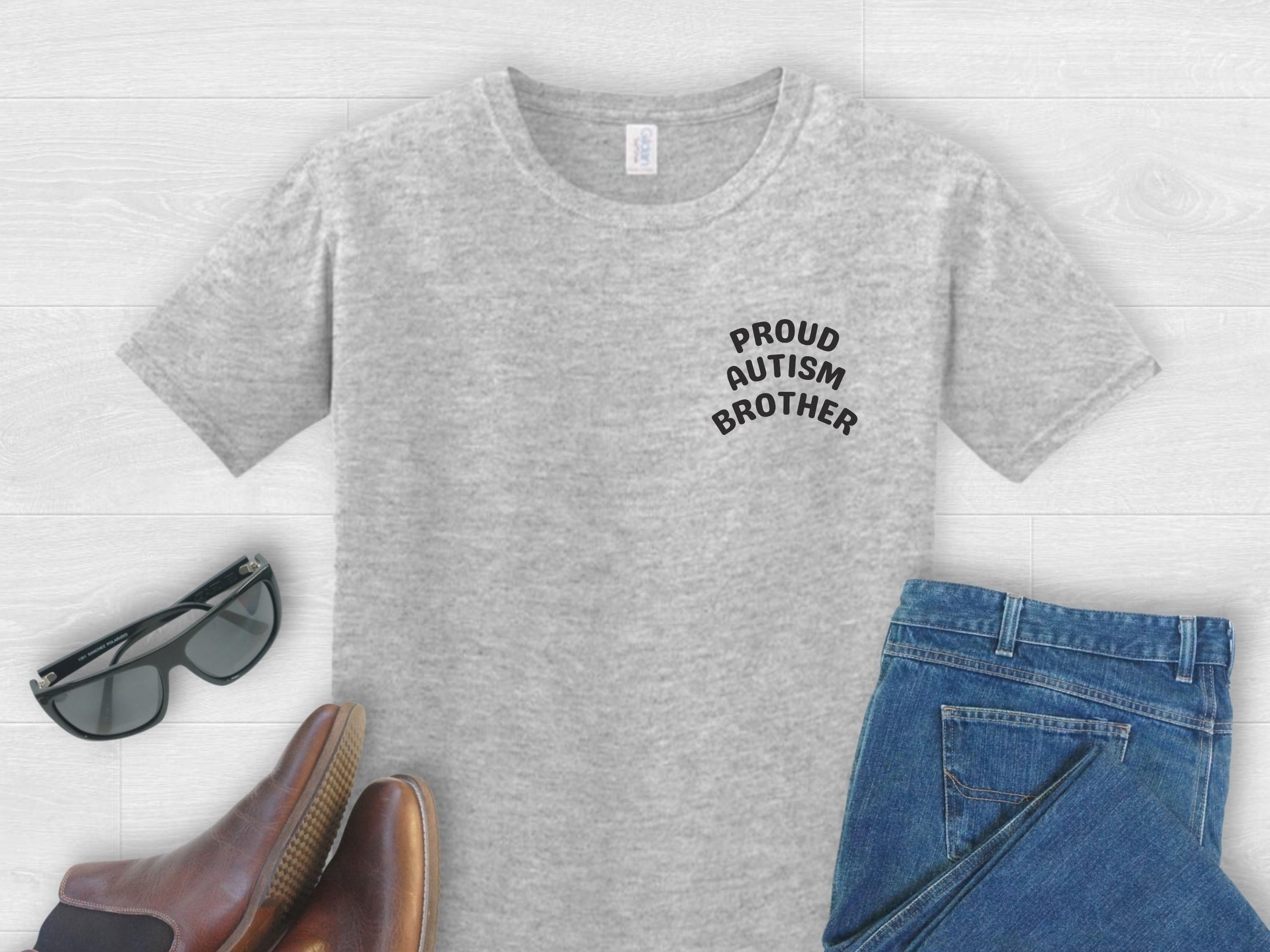 Proud Autism Brother Tee-Sport Grey-Neurodiversity, ADHD & Autism Awareness & Acceptance T-Shirt by Daily Bloom