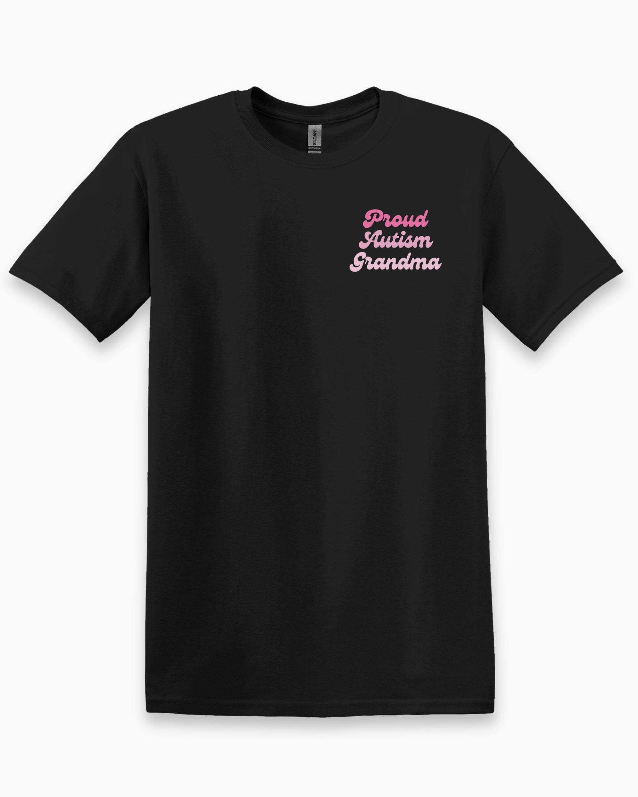Proud Autism Grandma Tee-Black-Neurodiversity, ADHD & Autism Awareness & Acceptance T-Shirt by Daily Bloom