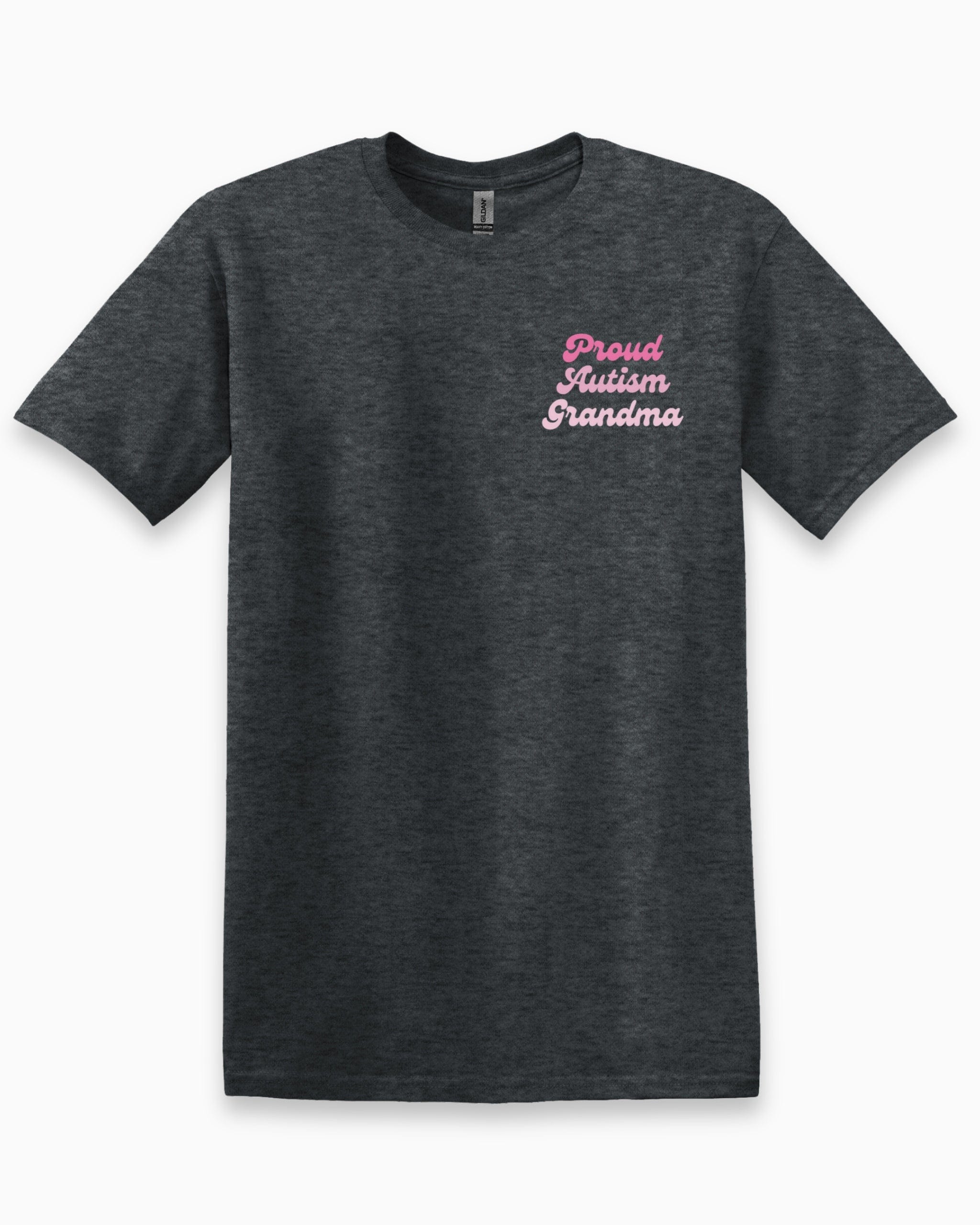 Proud Autism Grandma Tee-Dark Heather Grey-Neurodiversity, ADHD & Autism Awareness & Acceptance T-Shirt by Daily Bloom