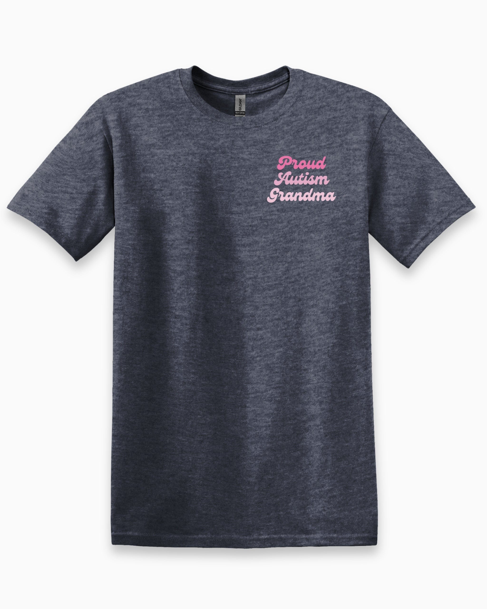 Proud Autism Grandma Tee-Heather Navy-Neurodiversity, ADHD & Autism Awareness & Acceptance T-Shirt by Daily Bloom