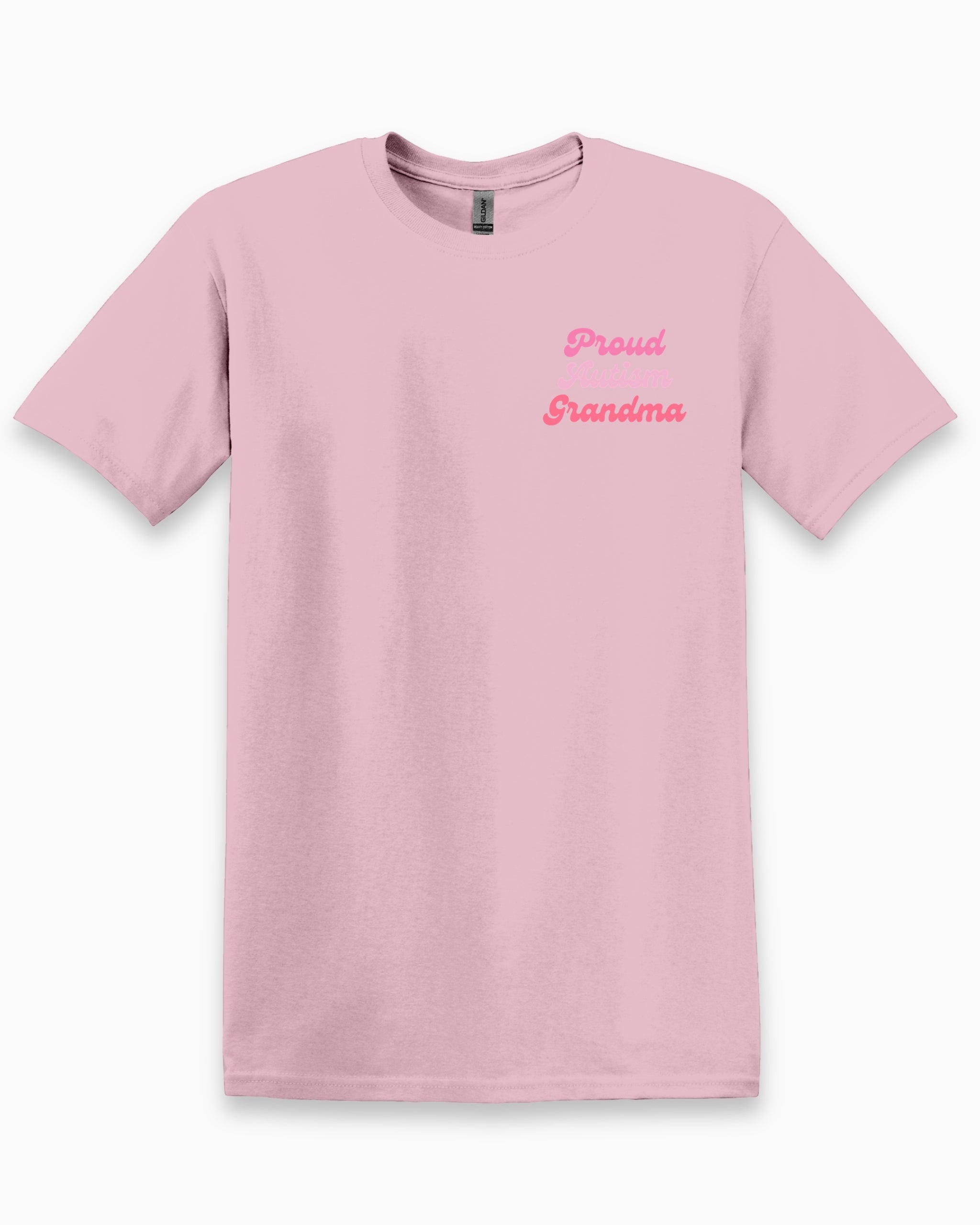 Proud Autism Grandma Tee-Light Pink-Neurodiversity, ADHD & Autism Awareness & Acceptance T-Shirt by Daily Bloom