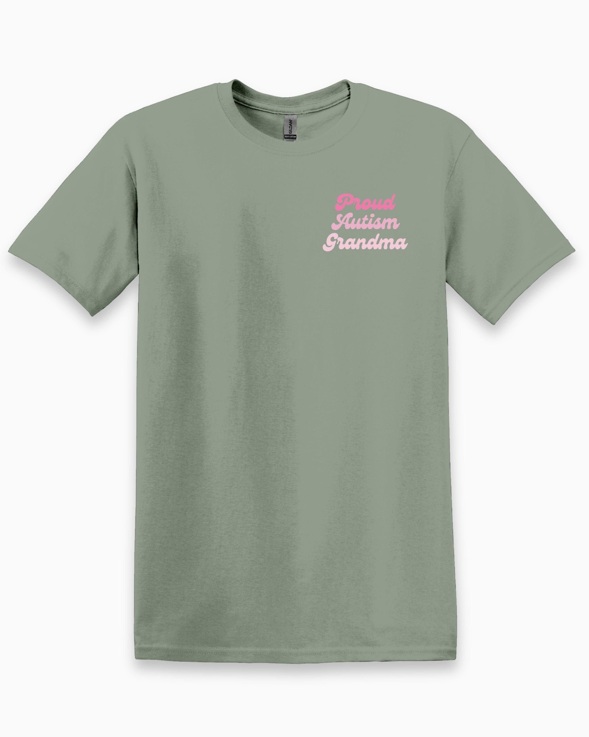 Proud Autism Grandma Tee-Sage-Neurodiversity, ADHD & Autism Awareness & Acceptance T-Shirt by Daily Bloom