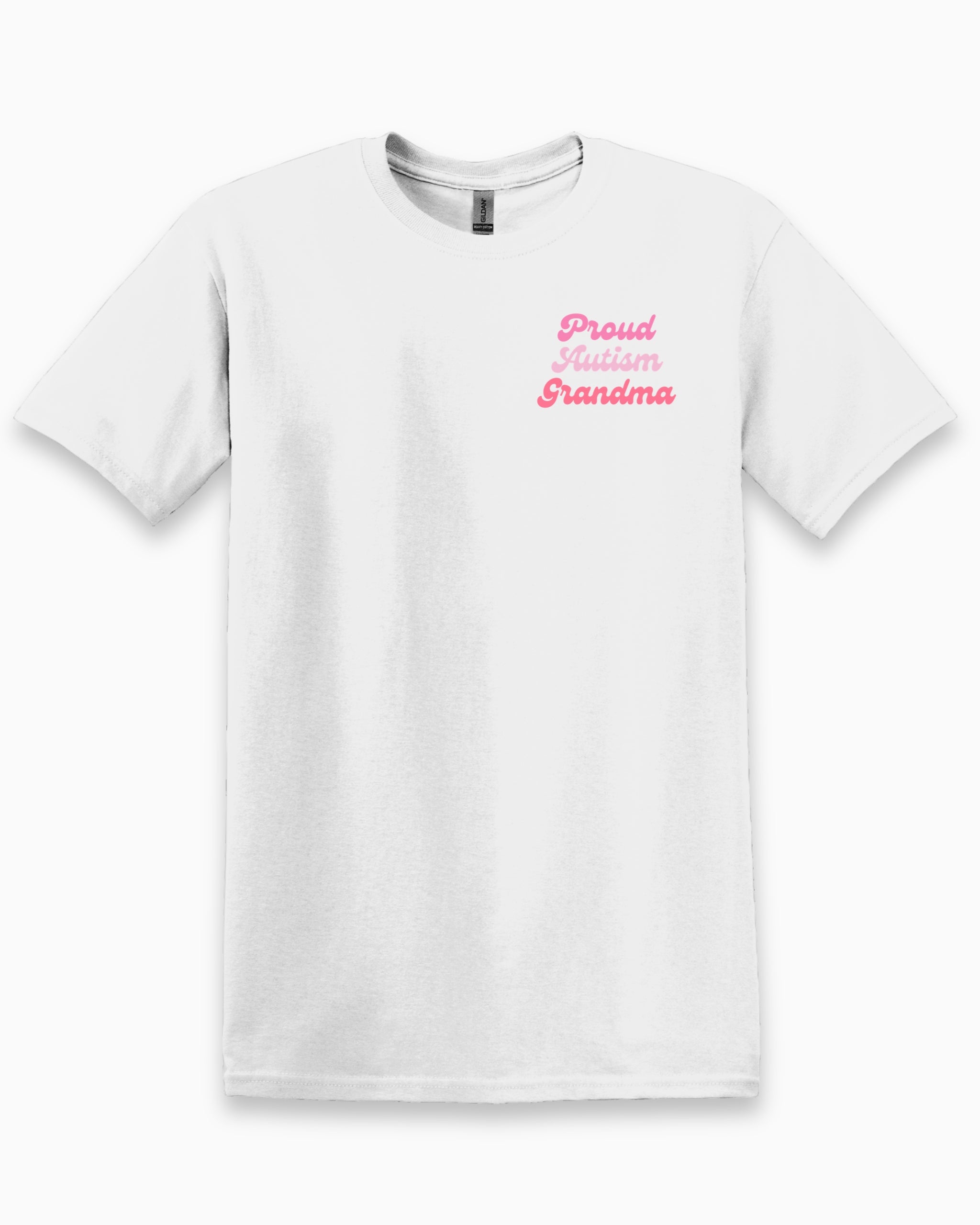 Proud Autism Grandma Tee-White-Neurodiversity, ADHD & Autism Awareness & Acceptance T-Shirt by Daily Bloom