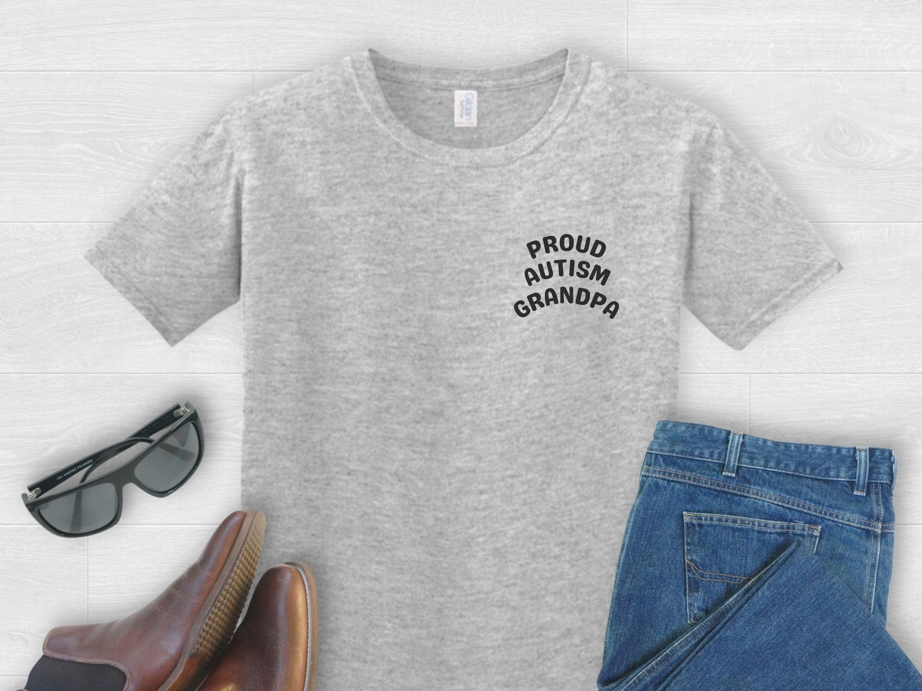 Proud Autism GrandpaTee-Sport Grey-Neurodiversity, ADHD & Autism Awareness & Acceptance T-Shirt by Daily Bloom