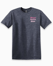 Proud Autism Sister Tee-Heather Navy-Neurodiversity, ADHD & Autism Awareness & Acceptance T-Shirt by Daily Bloom