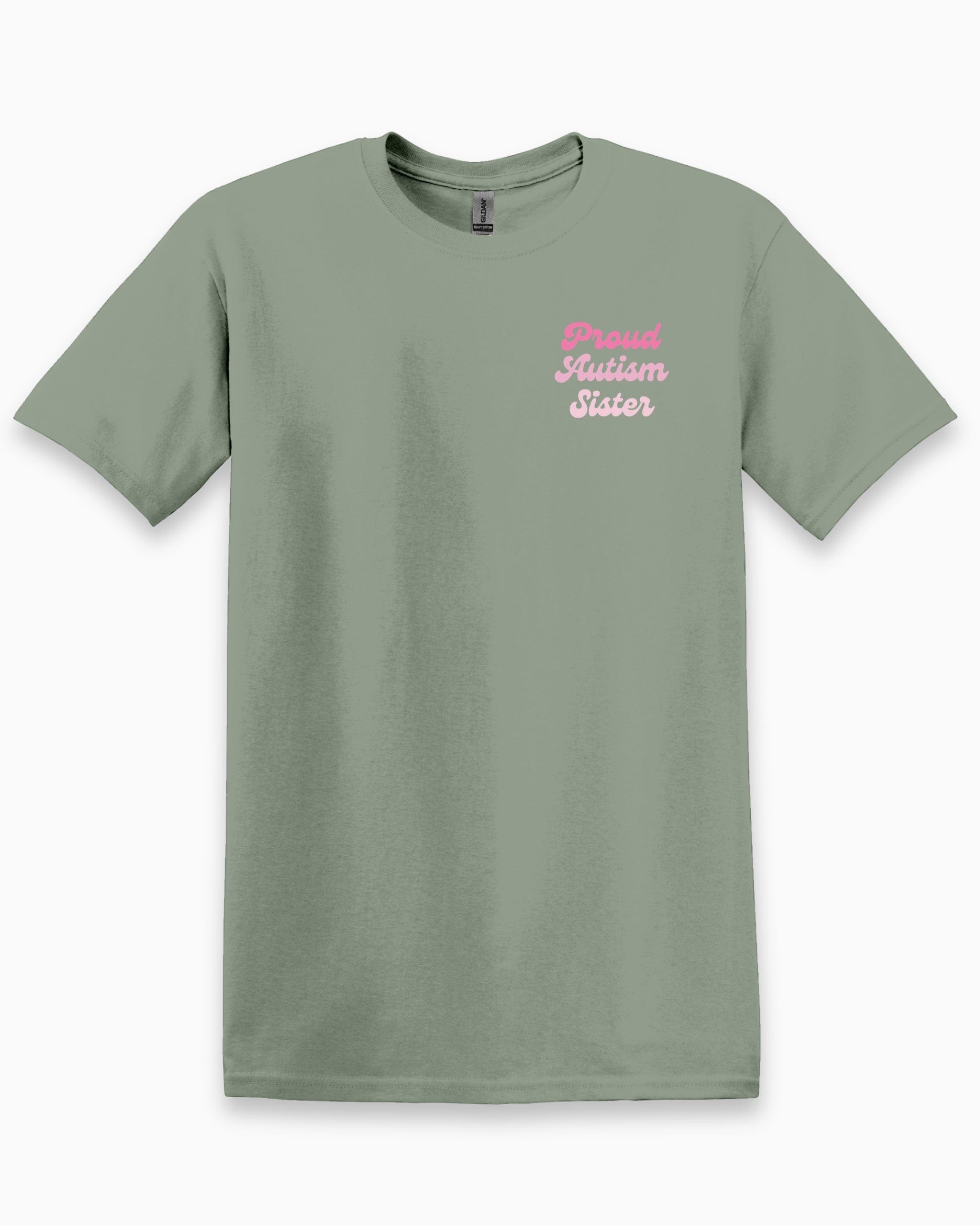 Proud Autism Sister Tee-Sage-Neurodiversity, ADHD & Autism Awareness & Acceptance T-Shirt by Daily Bloom