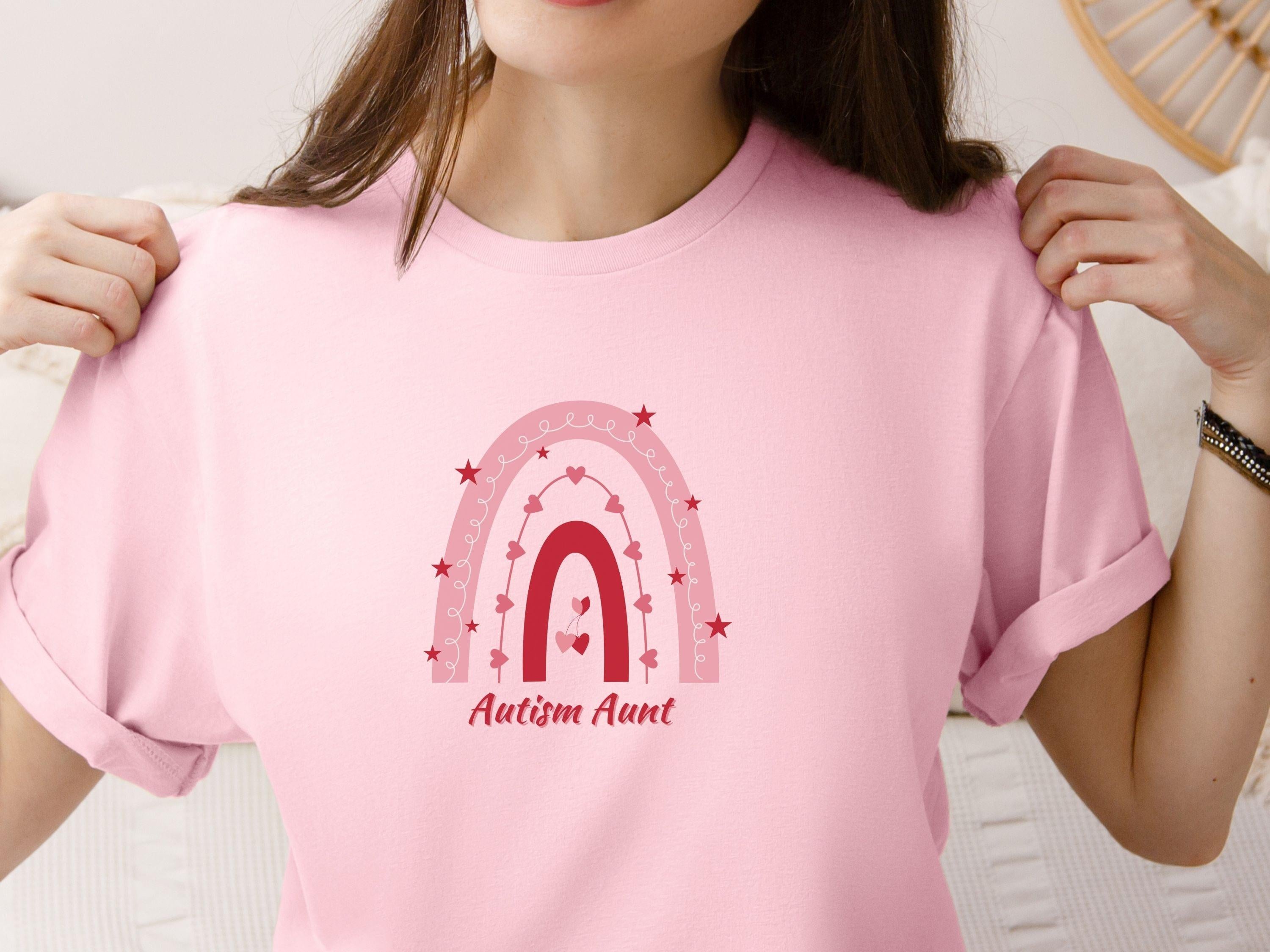 Rainbow Autism Aunt Tee-Neurodiversity, ADHD & Autism Awareness & Acceptance T-Shirt by Daily Bloom