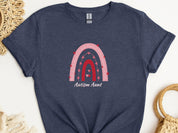 Rainbow Autism Aunt Tee-Heather Navy-Neurodiversity, ADHD & Autism Awareness & Acceptance T-Shirt by Daily Bloom