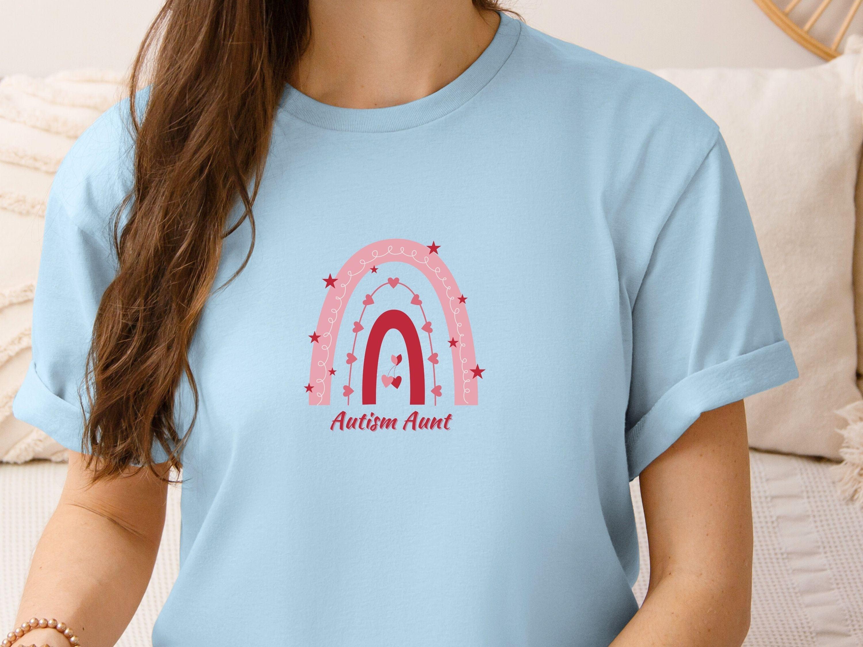 Rainbow Autism Aunt Tee-Neurodiversity, ADHD & Autism Awareness & Acceptance T-Shirt by Daily Bloom