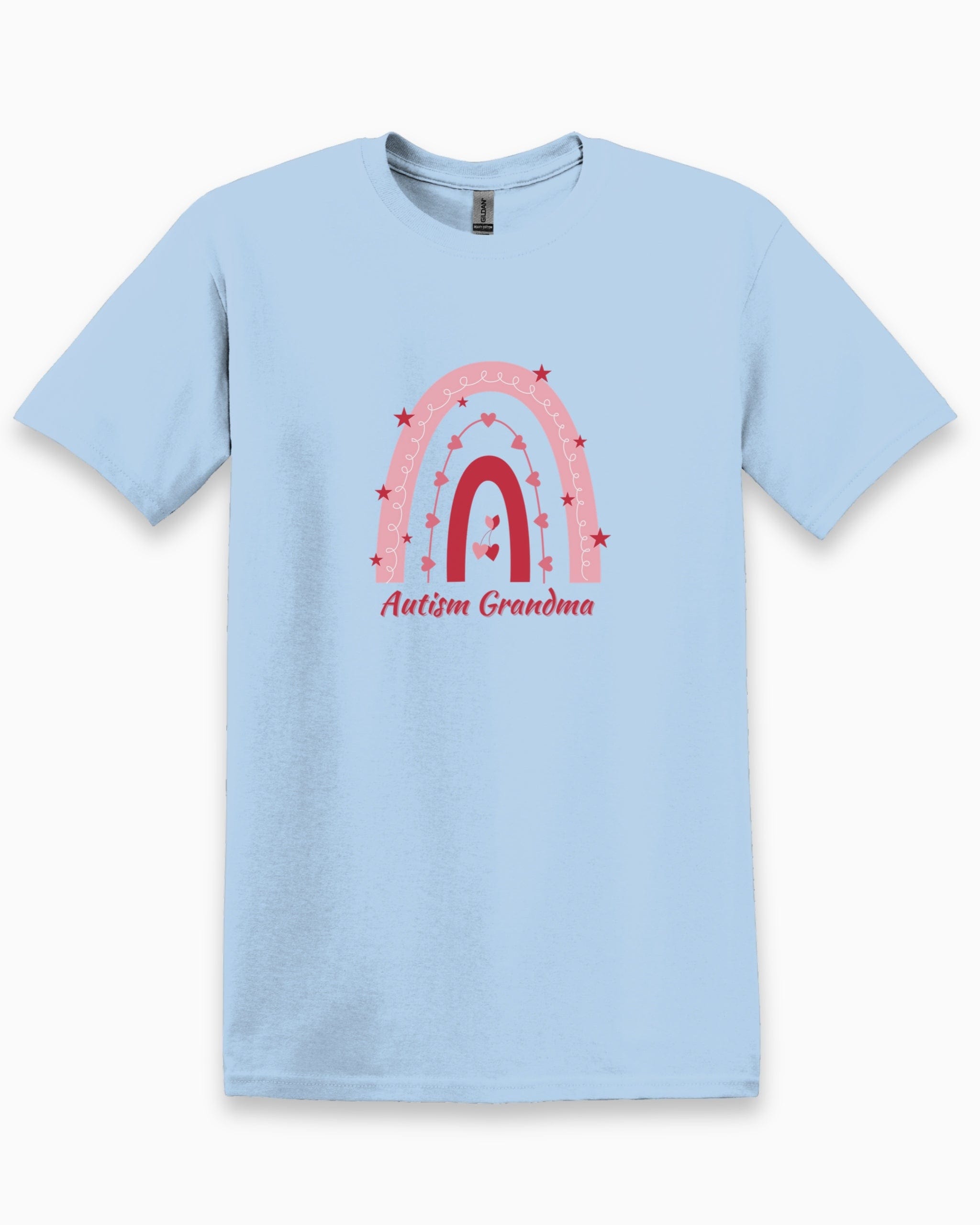 Rainbow Autism Grandma Tee-Light Blue-Neurodiversity, ADHD & Autism Awareness & Acceptance T-Shirt by Daily Bloom