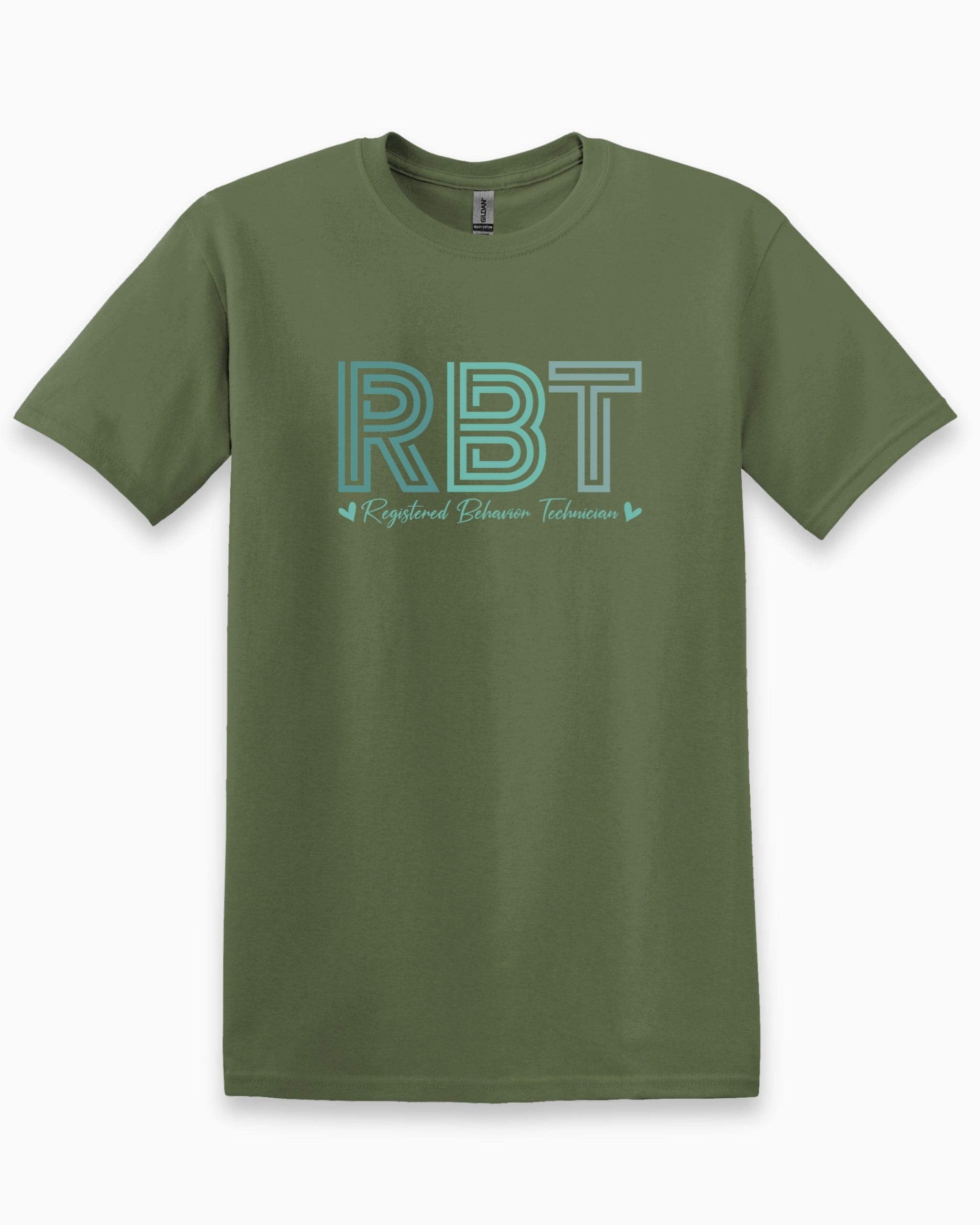 RBT Geometric Tee-Military Green-Neurodiversity, ADHD & Autism Awareness & Acceptance T-Shirt by Daily Bloom