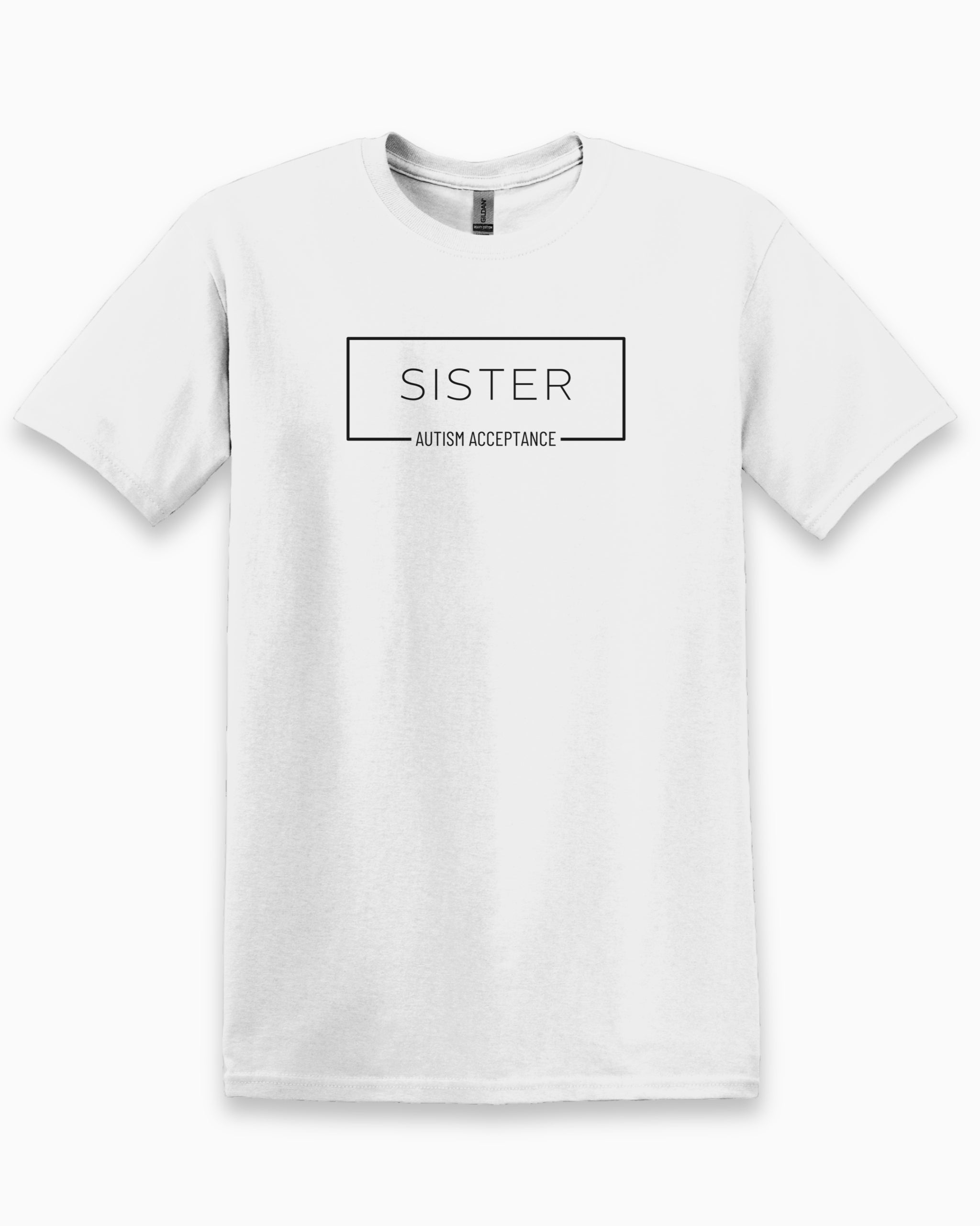 Sister Box Tee-White-Neurodiversity, ADHD & Autism Awareness & Acceptance T-Shirt by Daily Bloom