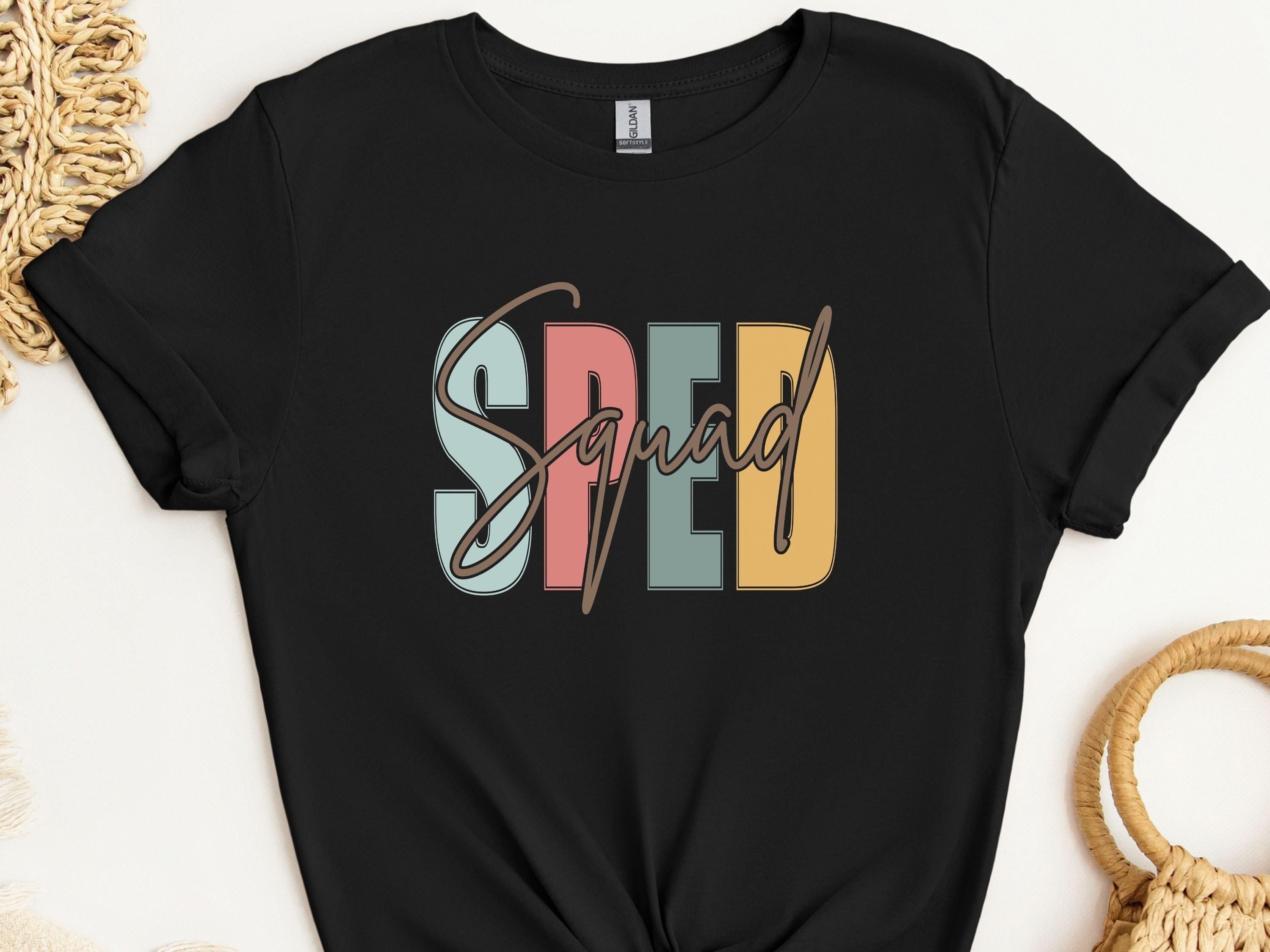 SPED Squad - Special Education Tee-Black-Neurodiversity, ADHD & Autism Awareness & Acceptance T-Shirt by Daily Bloom