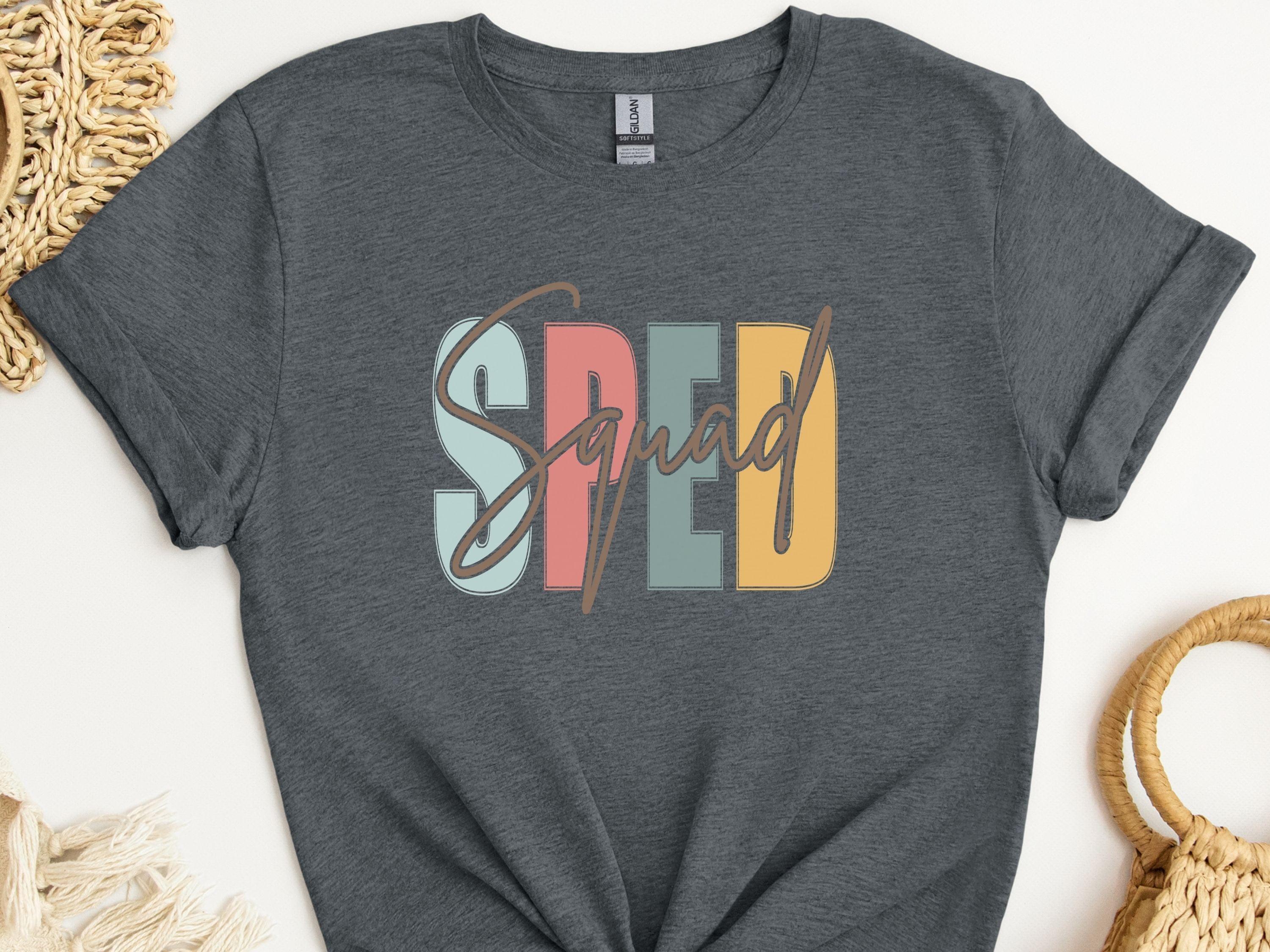 SPED Squad - Special Education Tee-Dark Heather Grey-Neurodiversity, ADHD & Autism Awareness & Acceptance T-Shirt by Daily Bloom