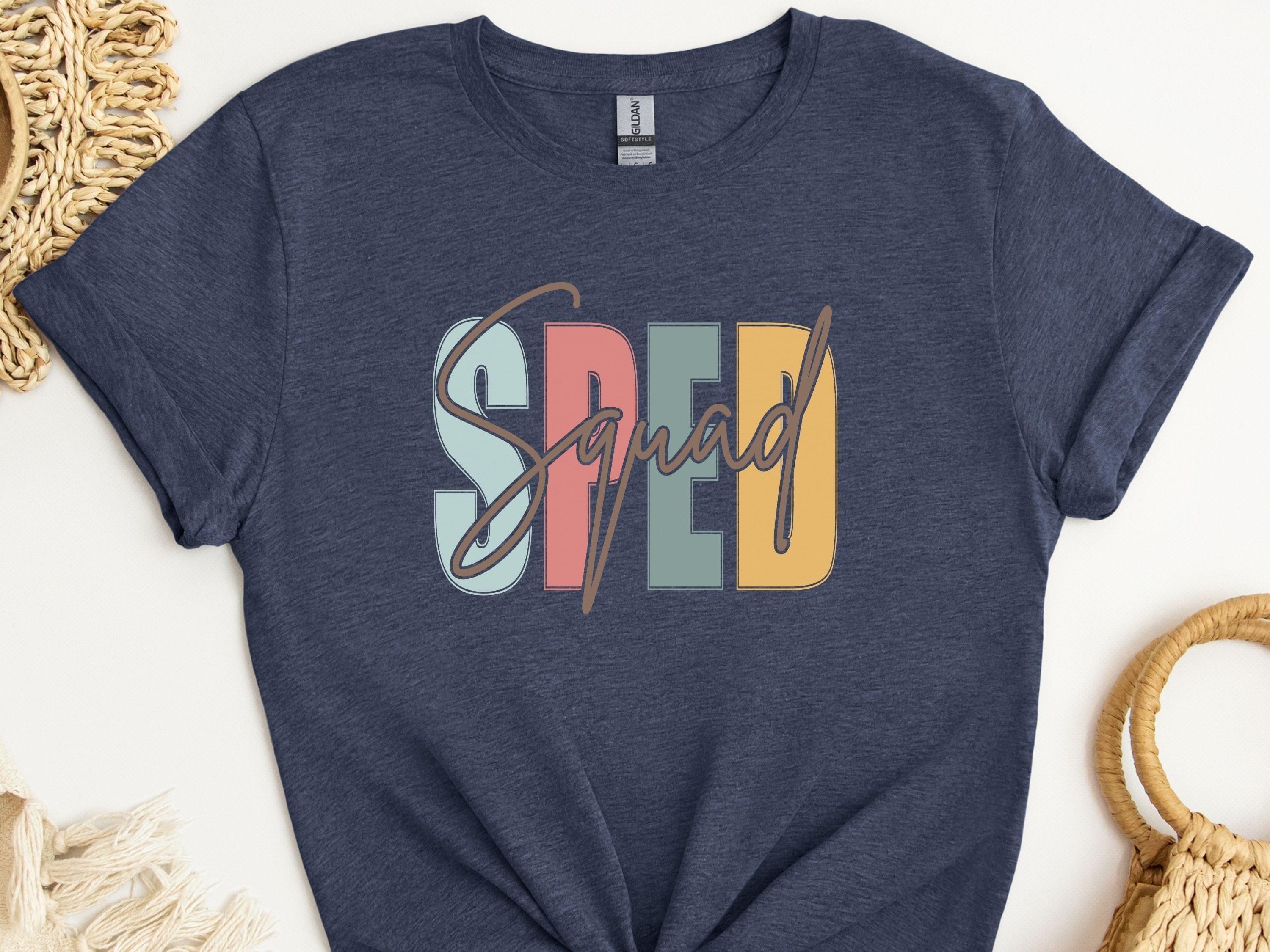 SPED Squad - Special Education Tee-Heather Navy-Neurodiversity, ADHD & Autism Awareness & Acceptance T-Shirt by Daily Bloom