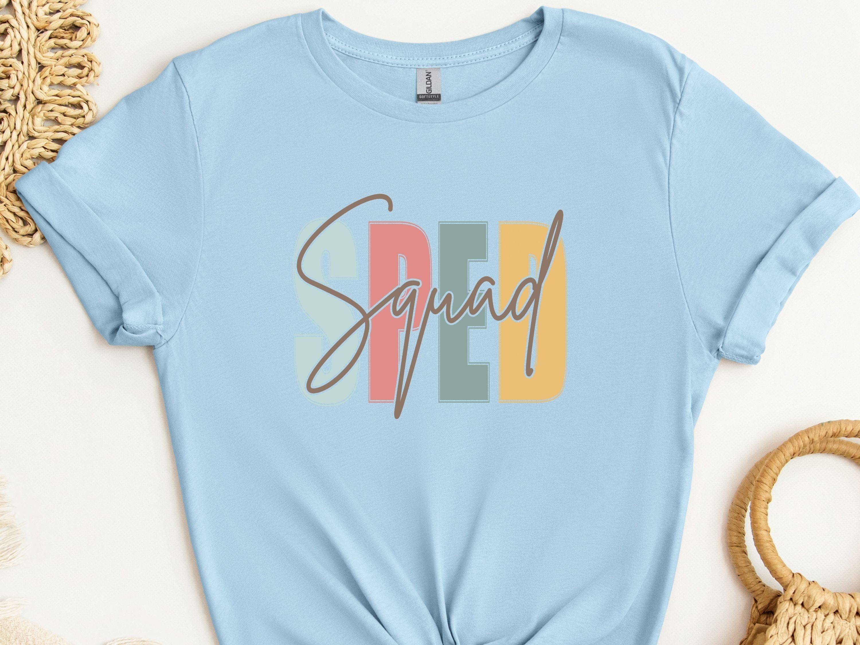 SPED Squad - Special Education Tee-Light Blue-Neurodiversity, ADHD & Autism Awareness & Acceptance T-Shirt by Daily Bloom