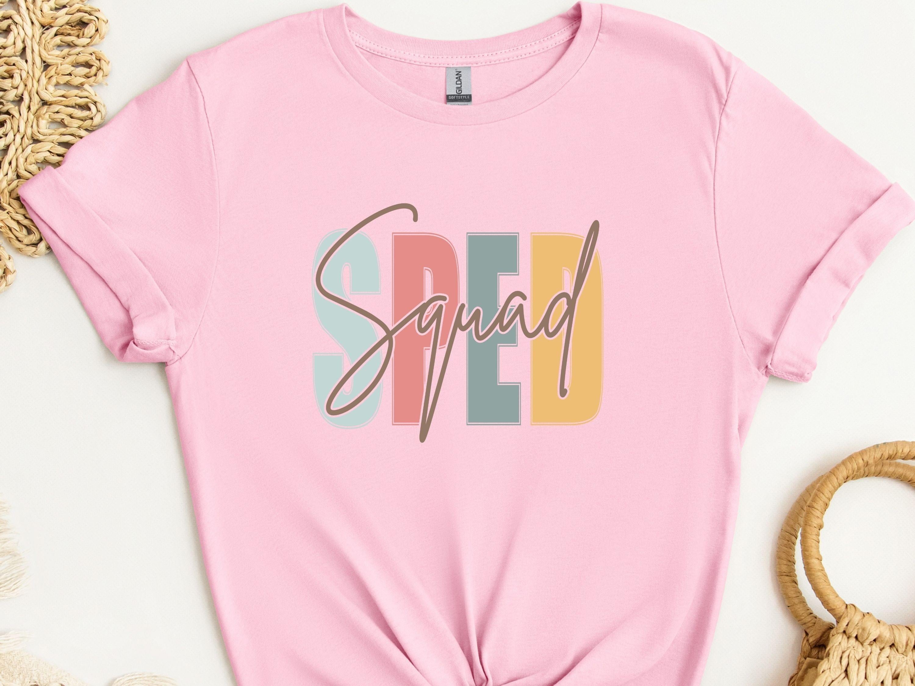 SPED Squad - Special Education Tee-Light Pink-Neurodiversity, ADHD & Autism Awareness & Acceptance T-Shirt by Daily Bloom
