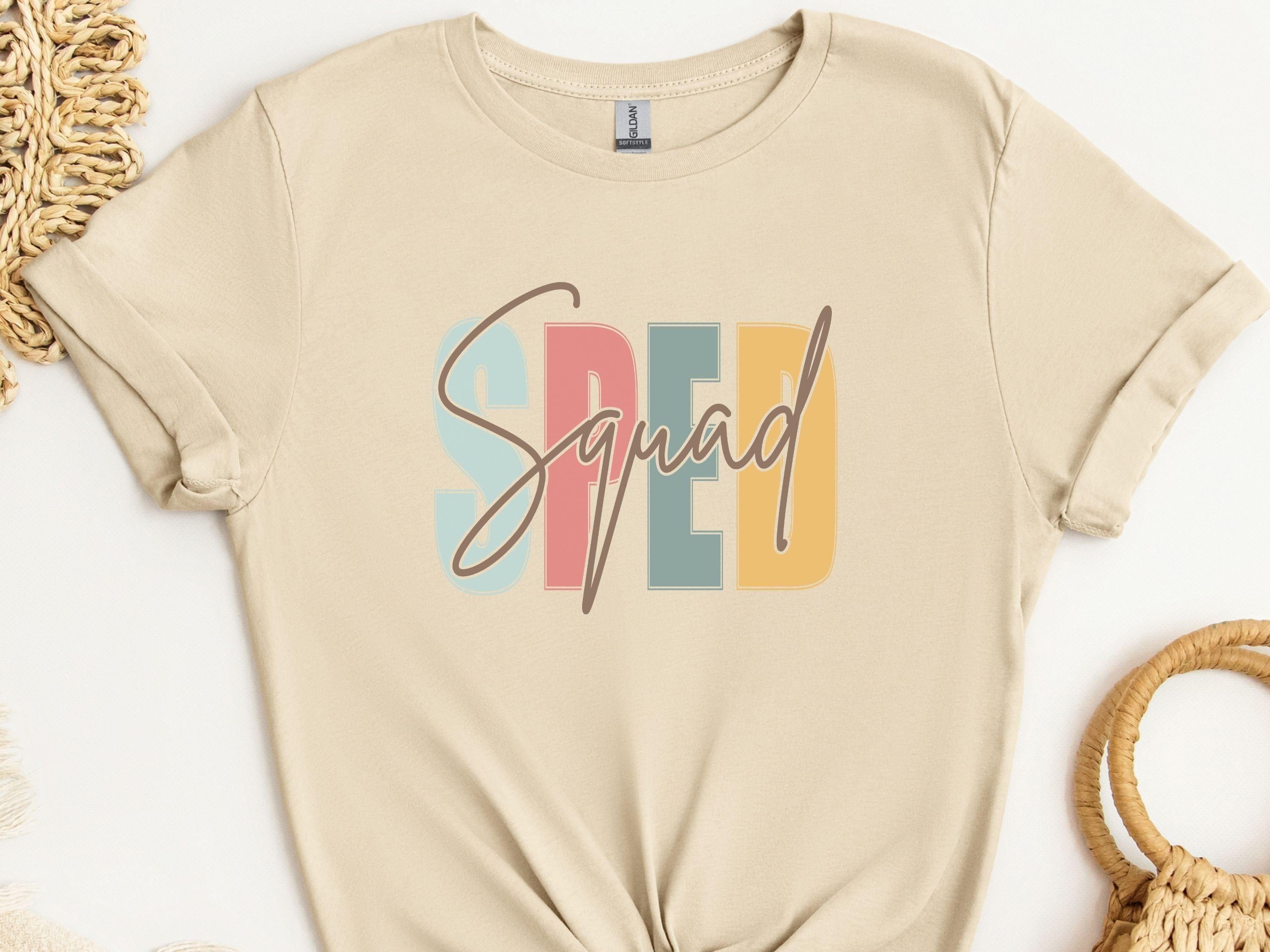 SPED Squad - Special Education Tee-Sand-Neurodiversity, ADHD & Autism Awareness & Acceptance T-Shirt by Daily Bloom