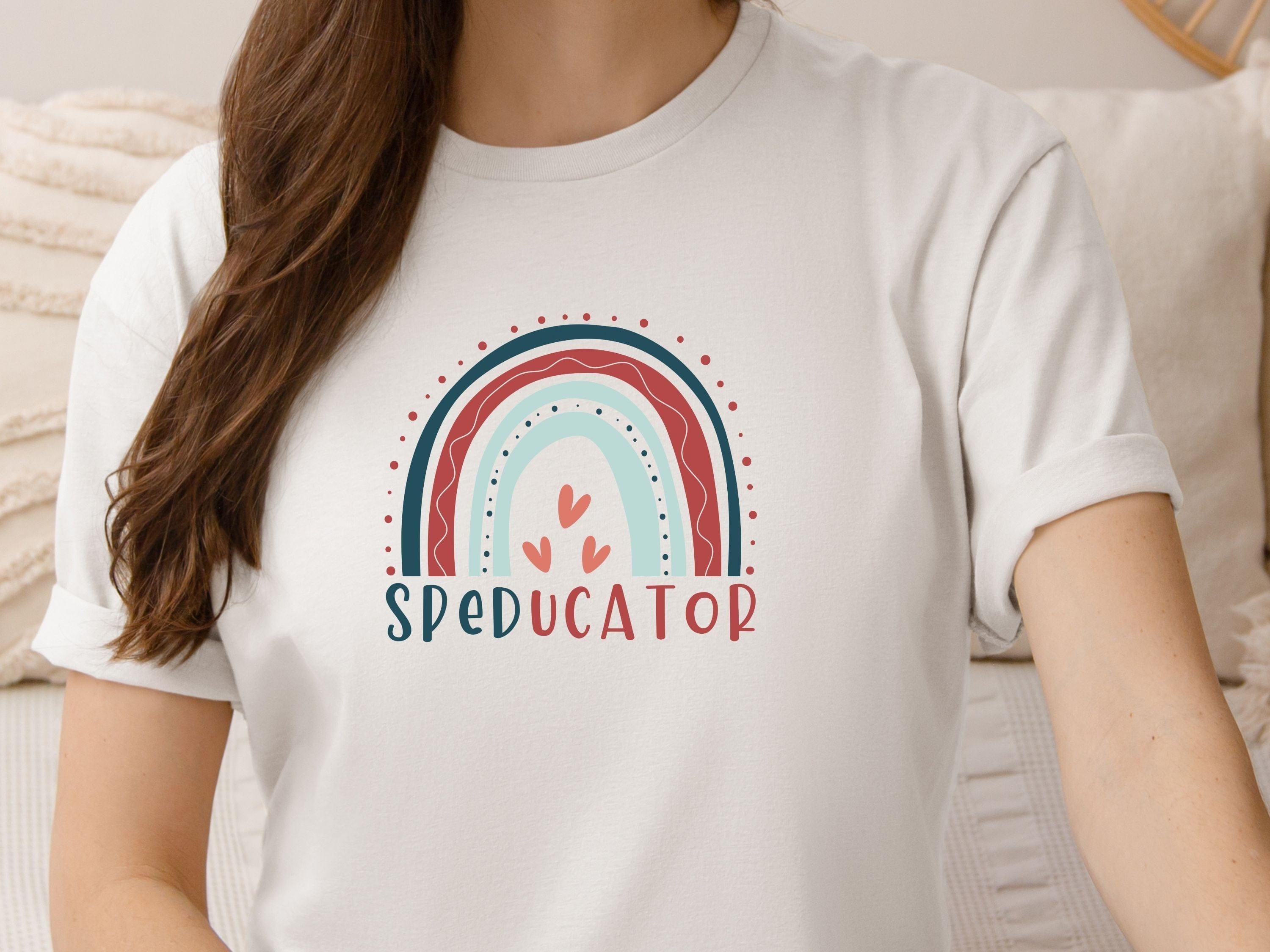 SPEDucator Boho Rainbow Tee-Neurodiversity, ADHD & Autism Awareness & Acceptance T-Shirt by Daily Bloom