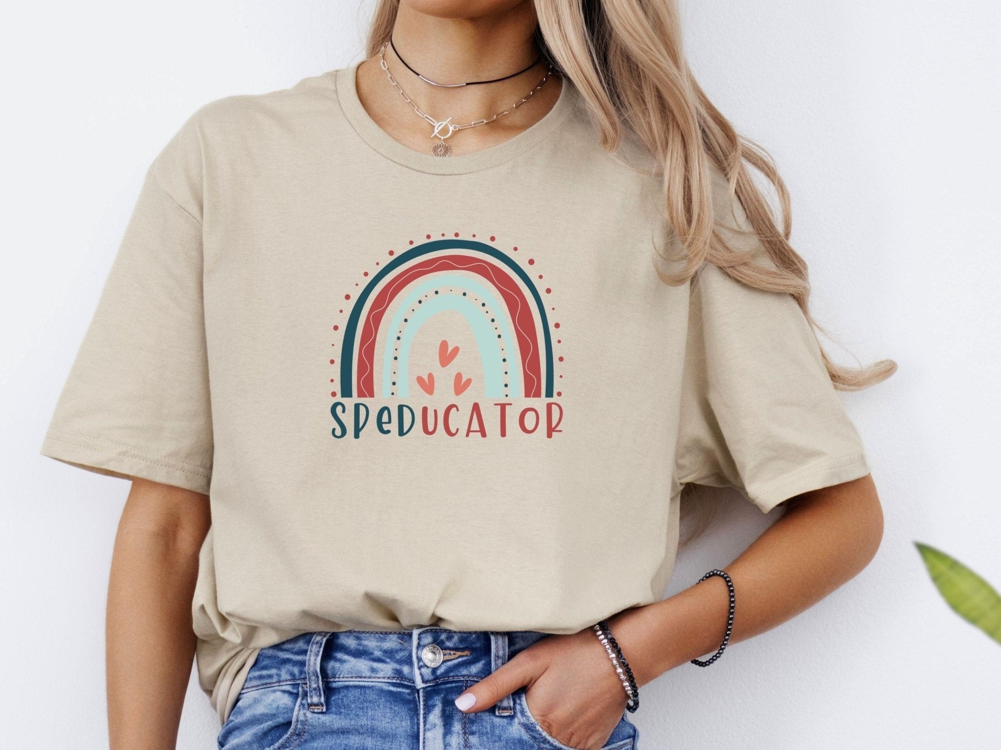 Autism T-Shirt - SPEDucator Boho Rainbow Tee - Daily Bloom