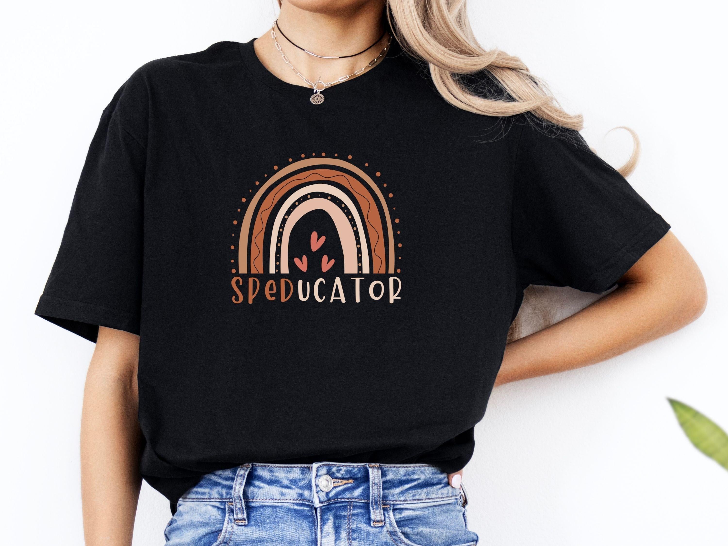 SPEDucator Boho Rainbow Tee-Neurodiversity, ADHD & Autism Awareness & Acceptance T-Shirt by Daily Bloom