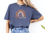 SPEDucator Boho Rainbow Tee-Neurodiversity, ADHD & Autism Awareness & Acceptance T-Shirt by Daily Bloom