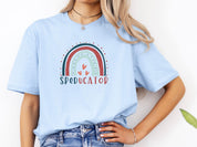 SPEDucator Boho Rainbow Tee-Neurodiversity, ADHD & Autism Awareness & Acceptance T-Shirt by Daily Bloom