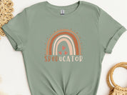 SPEDucator Boho Rainbow Tee-Sage-Neurodiversity, ADHD & Autism Awareness & Acceptance T-Shirt by Daily Bloom