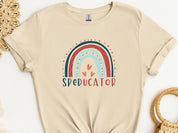 SPEDucator Boho Rainbow Tee-Sand-Neurodiversity, ADHD & Autism Awareness & Acceptance T-Shirt by Daily Bloom