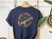 Support Include Advocate Empower Tee-Heather Navy-Neurodiversity, ADHD & Autism Awareness & Acceptance T-Shirt by Daily Bloom