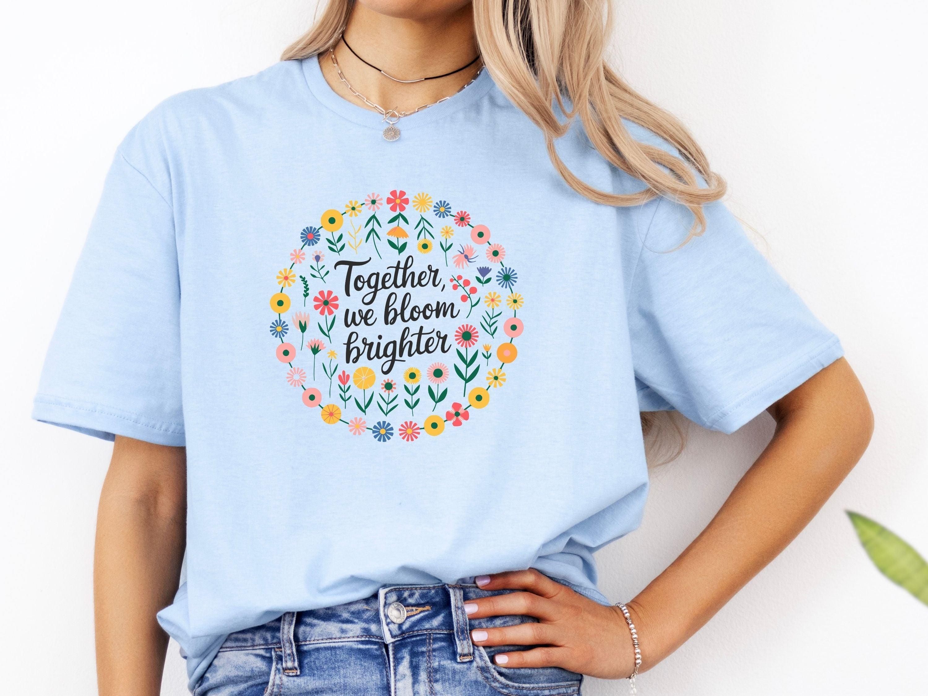 Together We Bloom Brighter Tee-Neurodiversity, ADHD & Autism Awareness & Acceptance T-Shirt by Daily Bloom