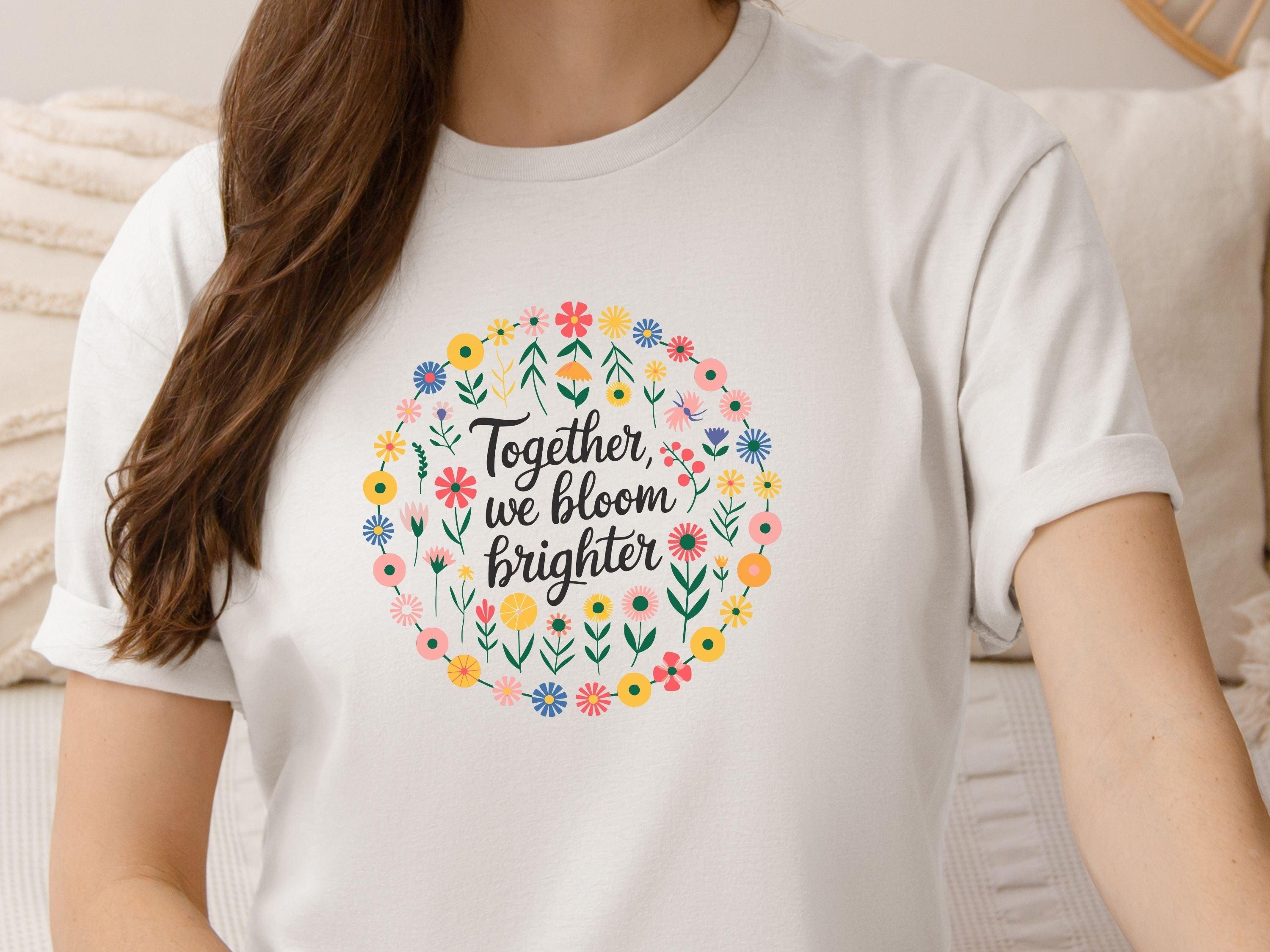 Together We Bloom Brighter Tee-Neurodiversity, ADHD & Autism Awareness & Acceptance T-Shirt by Daily Bloom