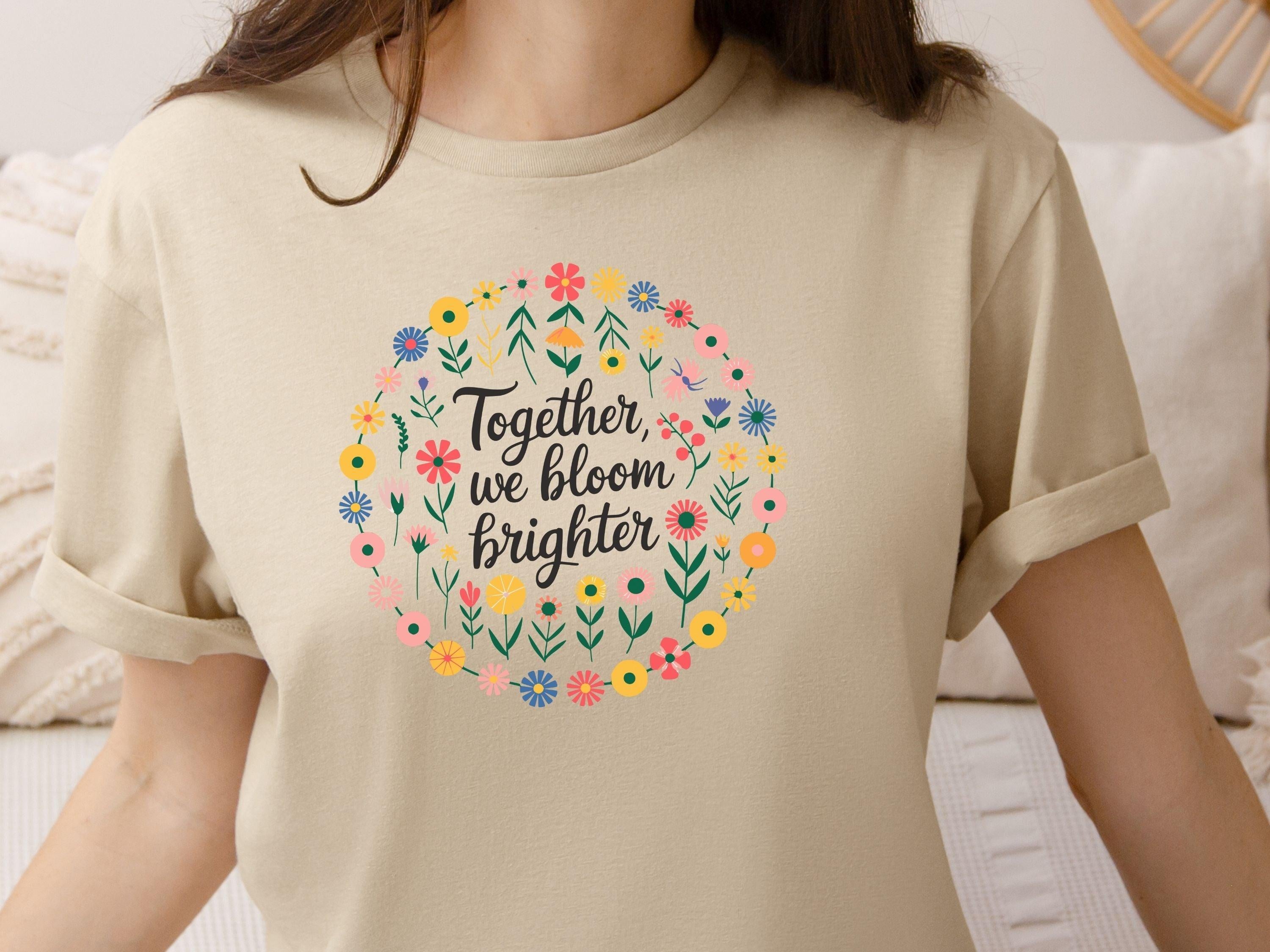 Together We Bloom Brighter Tee-Neurodiversity, ADHD & Autism Awareness & Acceptance T-Shirt by Daily Bloom