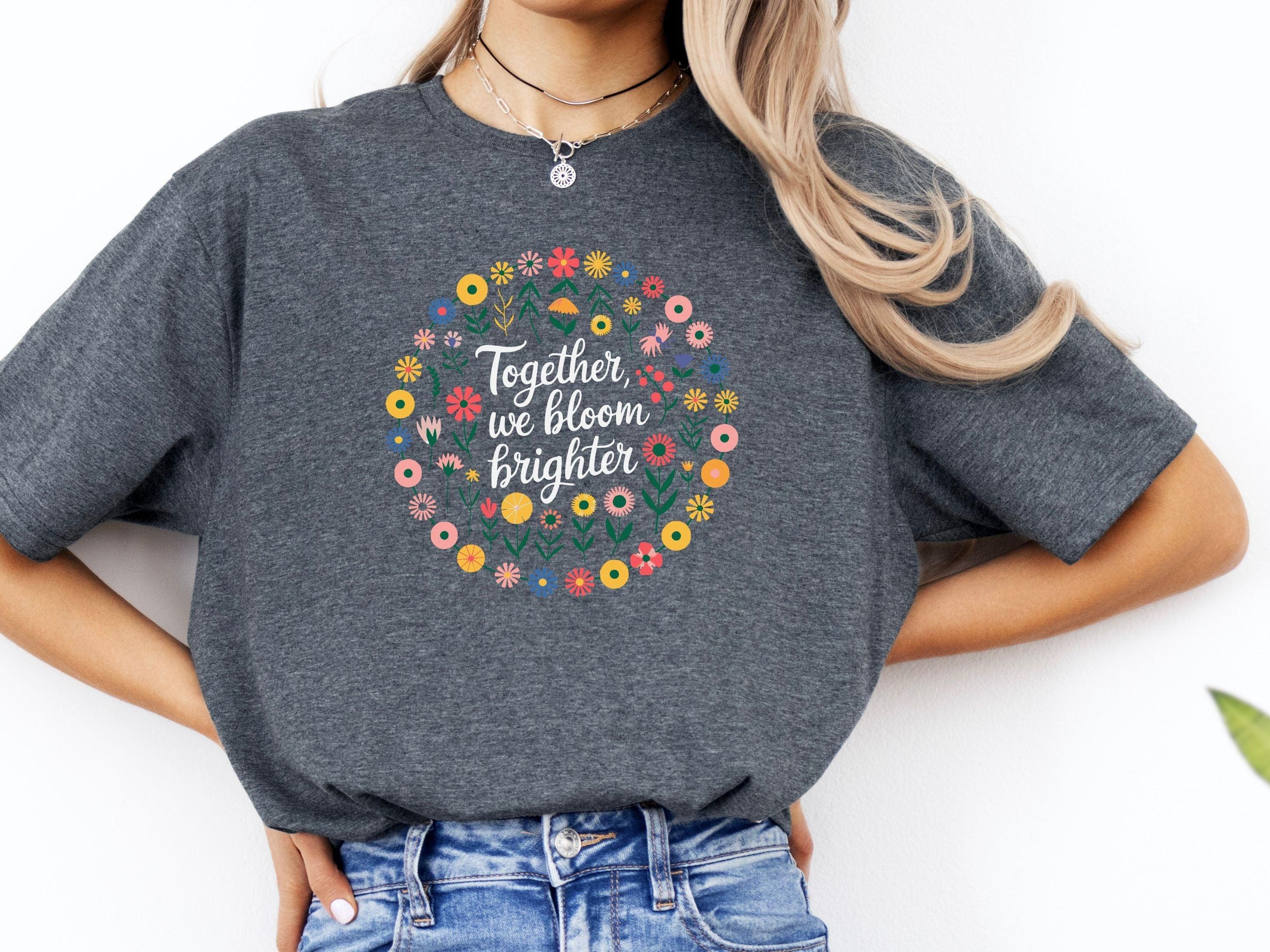 Together We Bloom Brighter Tee-Neurodiversity, ADHD & Autism Awareness & Acceptance T-Shirt by Daily Bloom