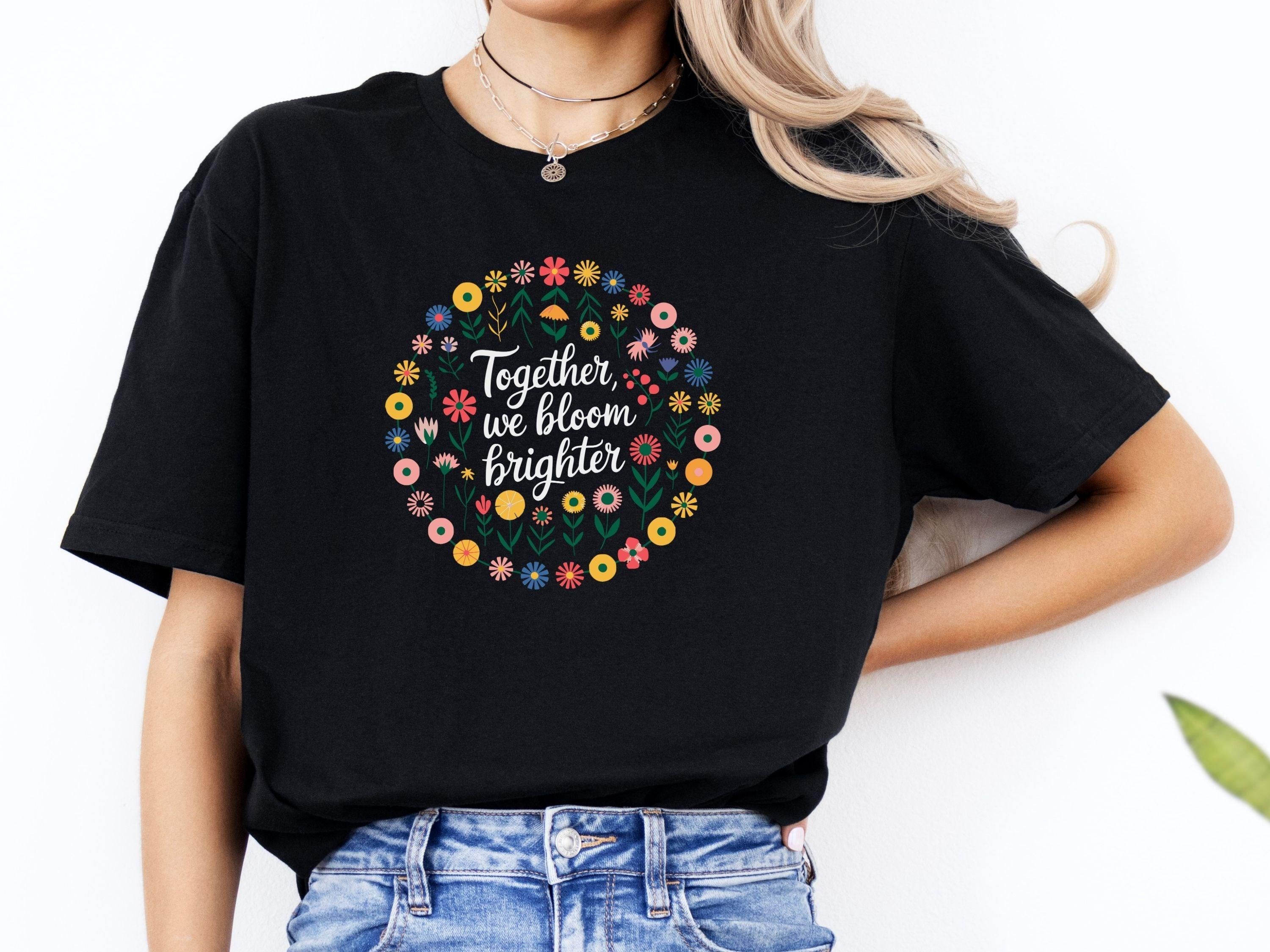 Together We Bloom Brighter Tee-Neurodiversity, ADHD & Autism Awareness & Acceptance T-Shirt by Daily Bloom
