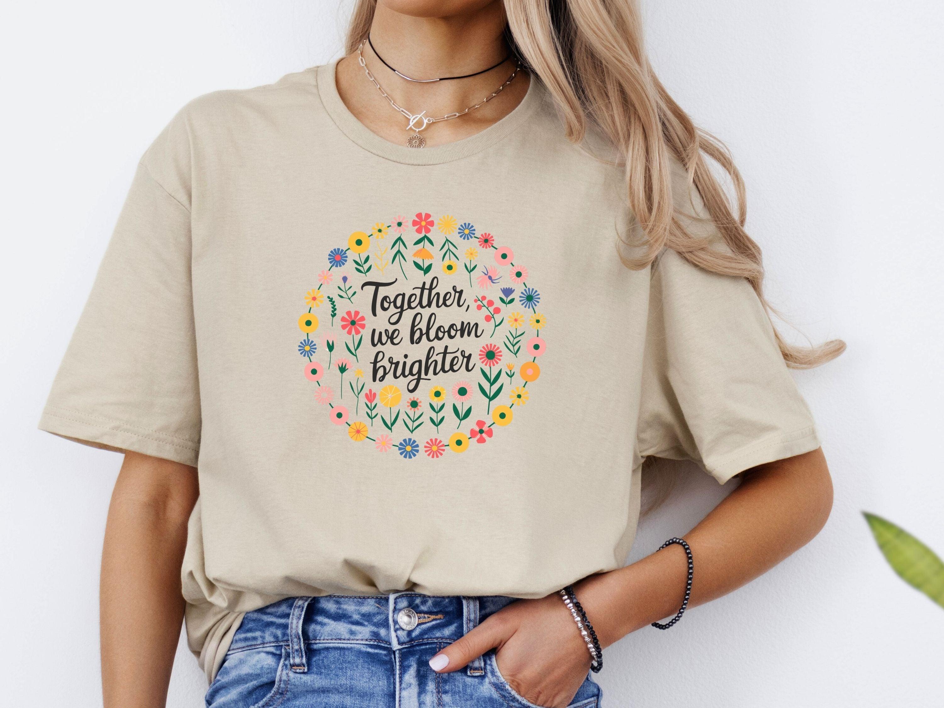 Together We Bloom Brighter Tee-Neurodiversity, ADHD & Autism Awareness & Acceptance T-Shirt by Daily Bloom